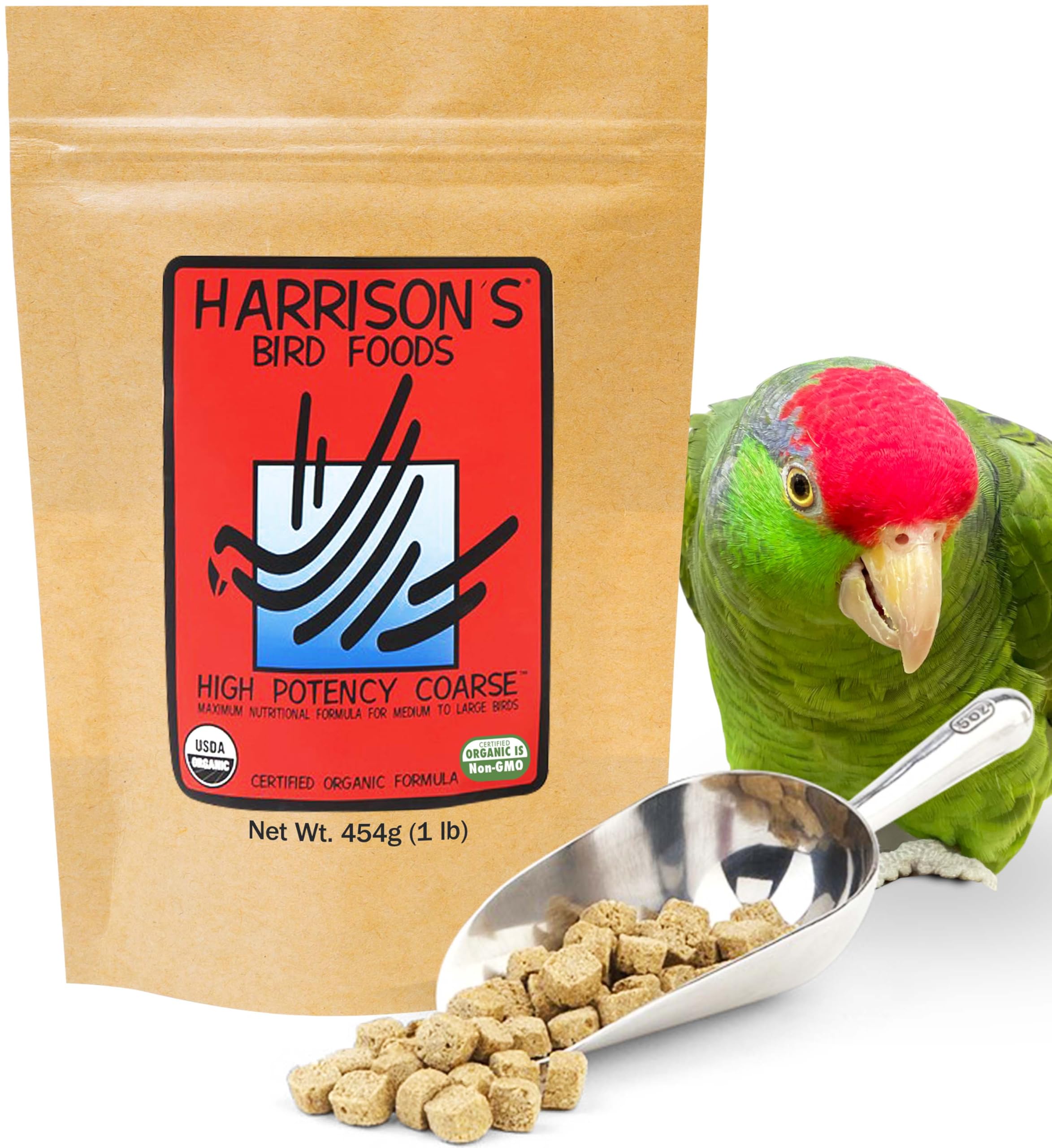Harrisons Bird Foods High Potency Coarse-Maximum Nutritional Formula for Small to Medium Birds, Certified Organic Non-GMO Pet B