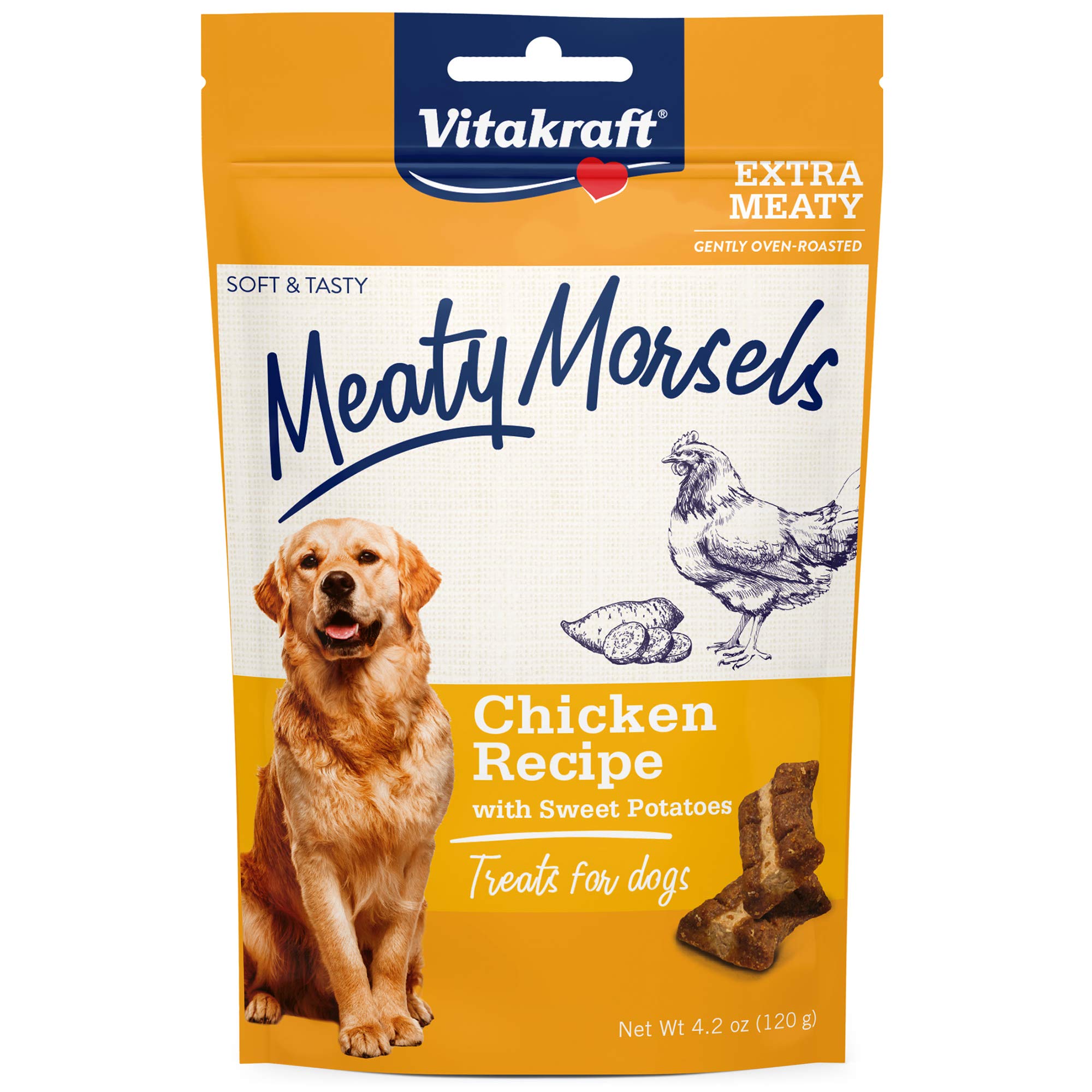 Vitakraft Meaty Morsels Treats for Dogs - Chicken with Sweet Potatoes - Super Soft Dog Treats for Training - Two Layers of Gentl
