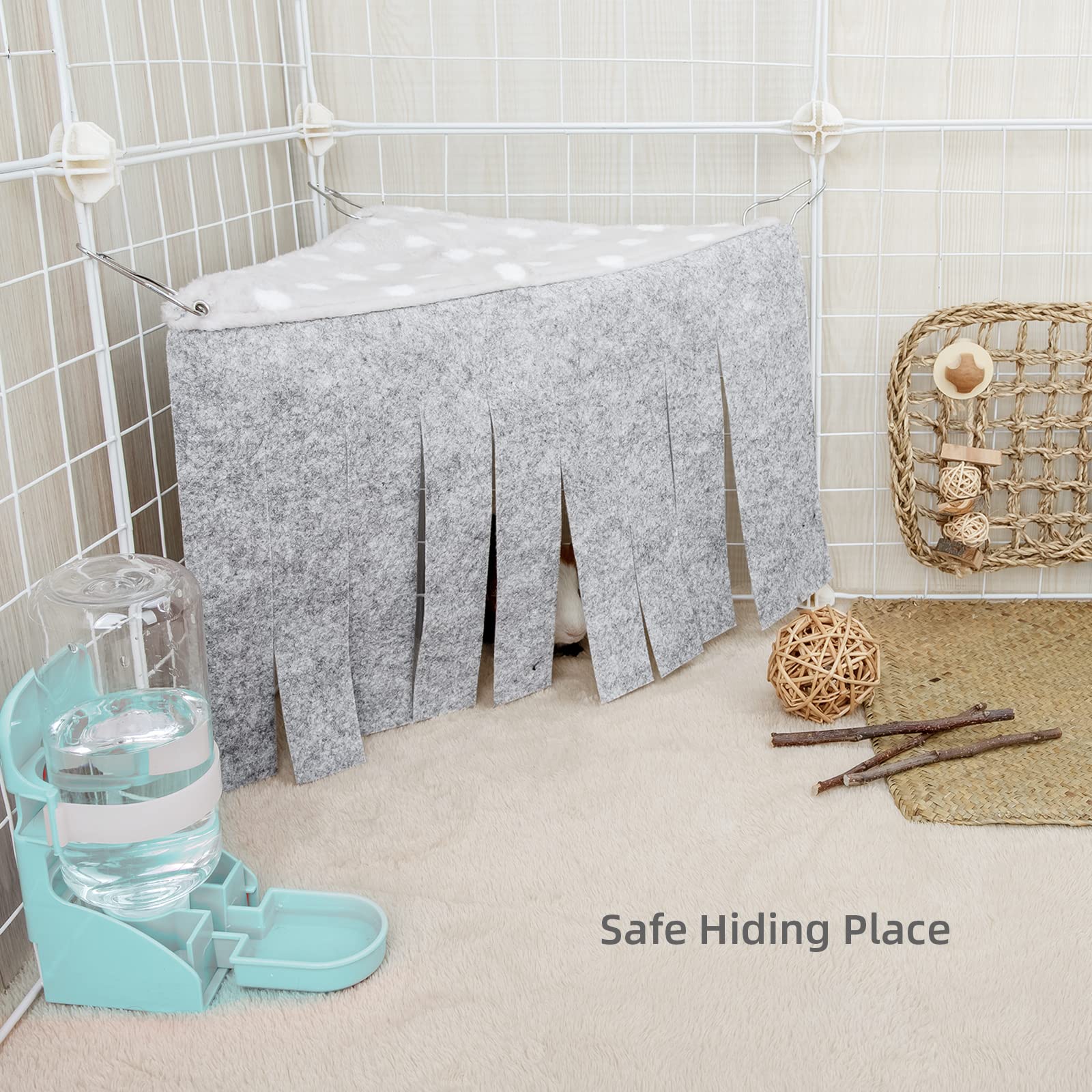 Niteangel Fleece Forest Corner Curtain Hideout Fun Hiding Spot For Ferrets Chinchillas Hedgehogs Dwarf Rabbits Guinea Pigs Syrian Hamster Rats (Gray)