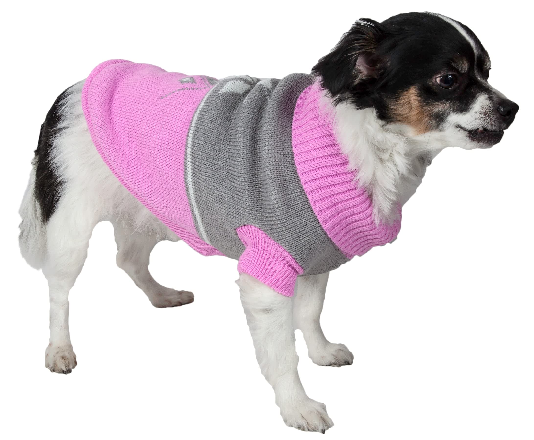 Pet Life  Snow Flake Pet Sweater - Designer Dog Sweater with Turtle Neck - Winter Dog Clothes Designed to Keep Warm