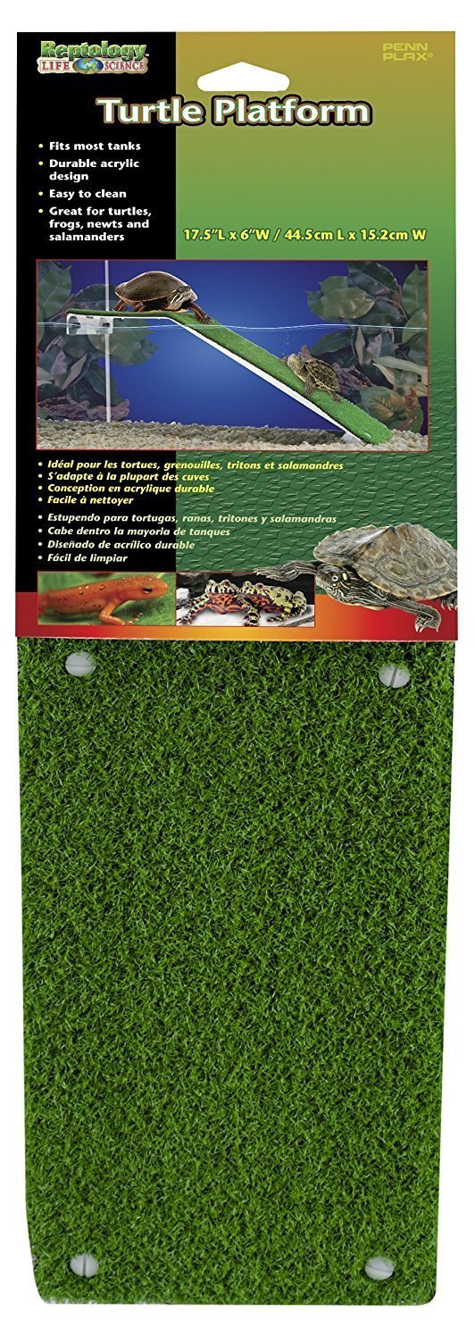 Penn-Plax Reptology Turtle Basking Platform Ramp – Also Great For Frogs, Newts, Salamanders, And Axolotls – 17.5” X 6”