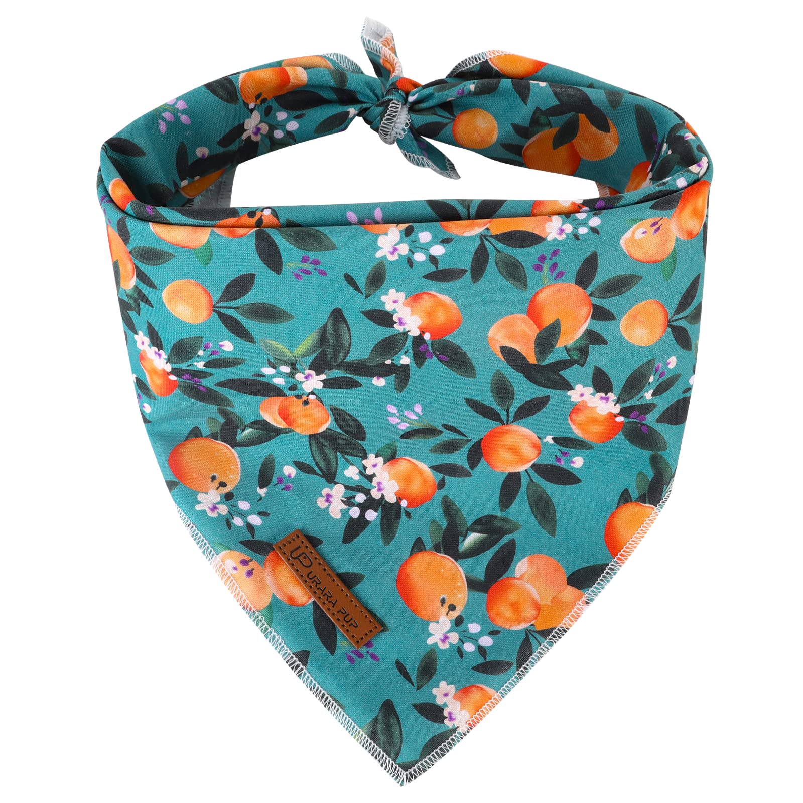 Up Urara Pup Summer Dog Bandana - Comfortable Cotton Triangle Scarf For Puppy, Small Dogs Or Cats - Washable Pet Kerchief, Peach