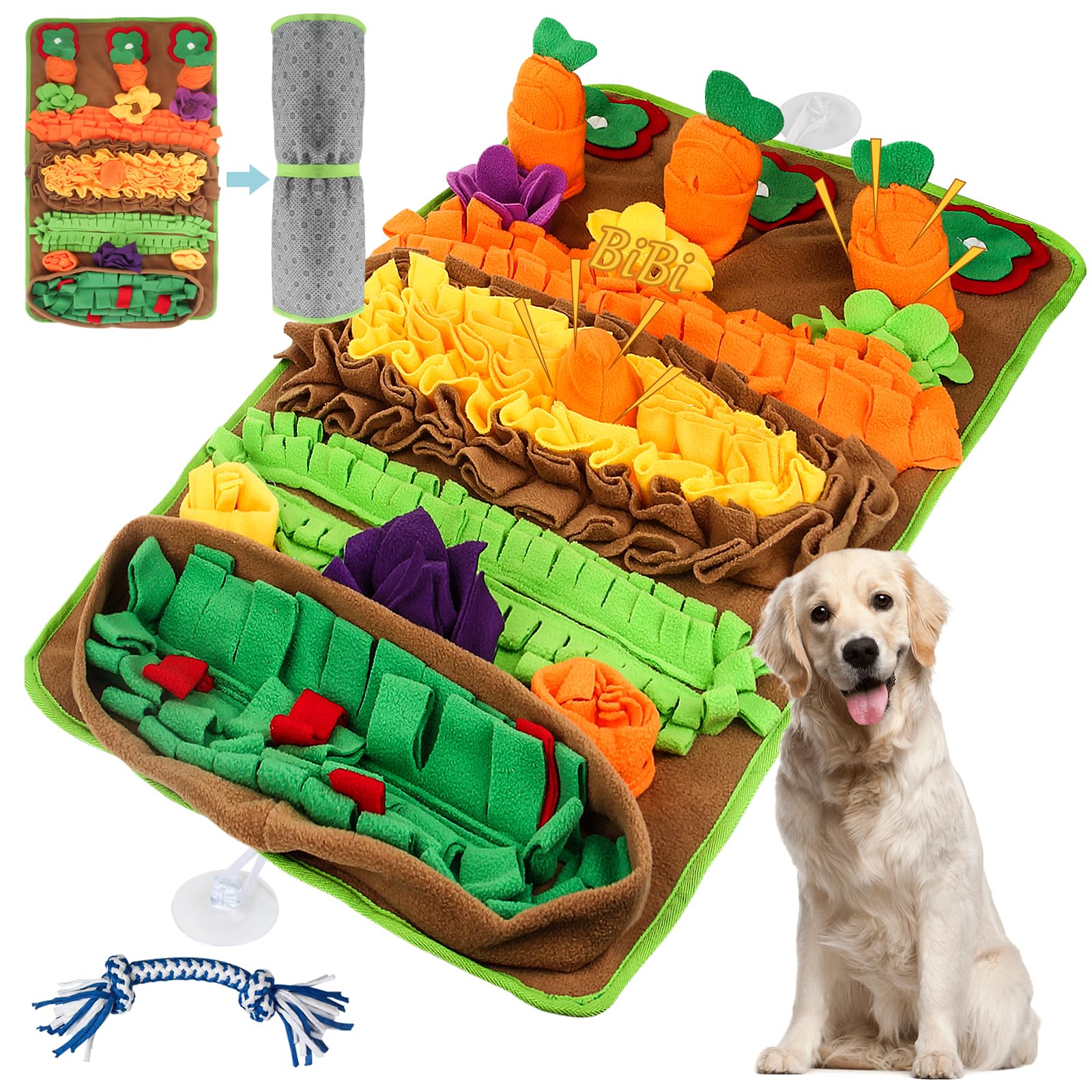 Snuffle Mat for Dogs Large Breed, 32 X 20 Sniff Mat for Dogs Slow Eating and Treats Mind, Enrichment Digging Toys for Dogs M