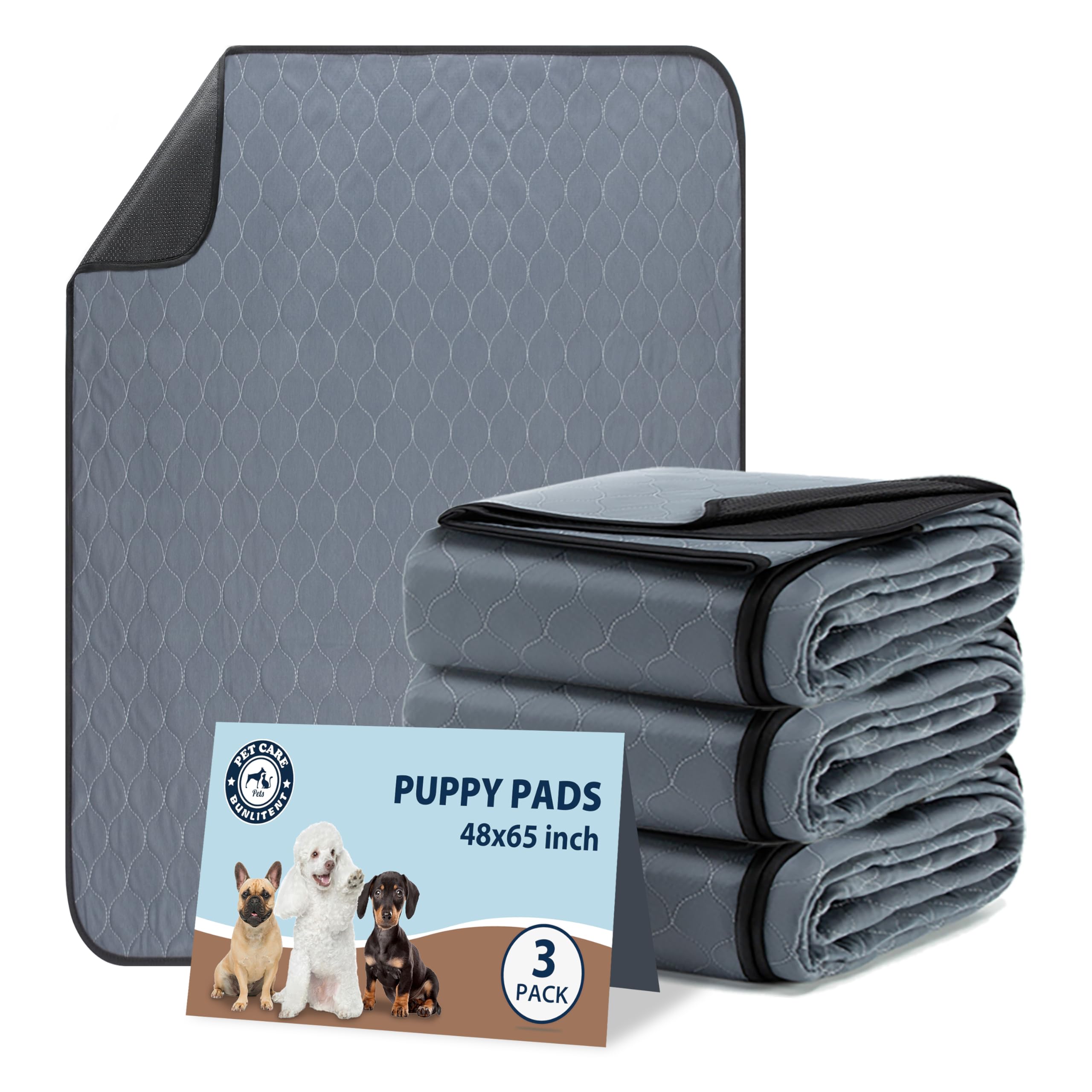 Washable Pee Pads For Dogs, 48X65 Reusable Puppy Pads With Fast Absorbent, Waterproof Reusable Pee Pads For Whelping, Traing, In