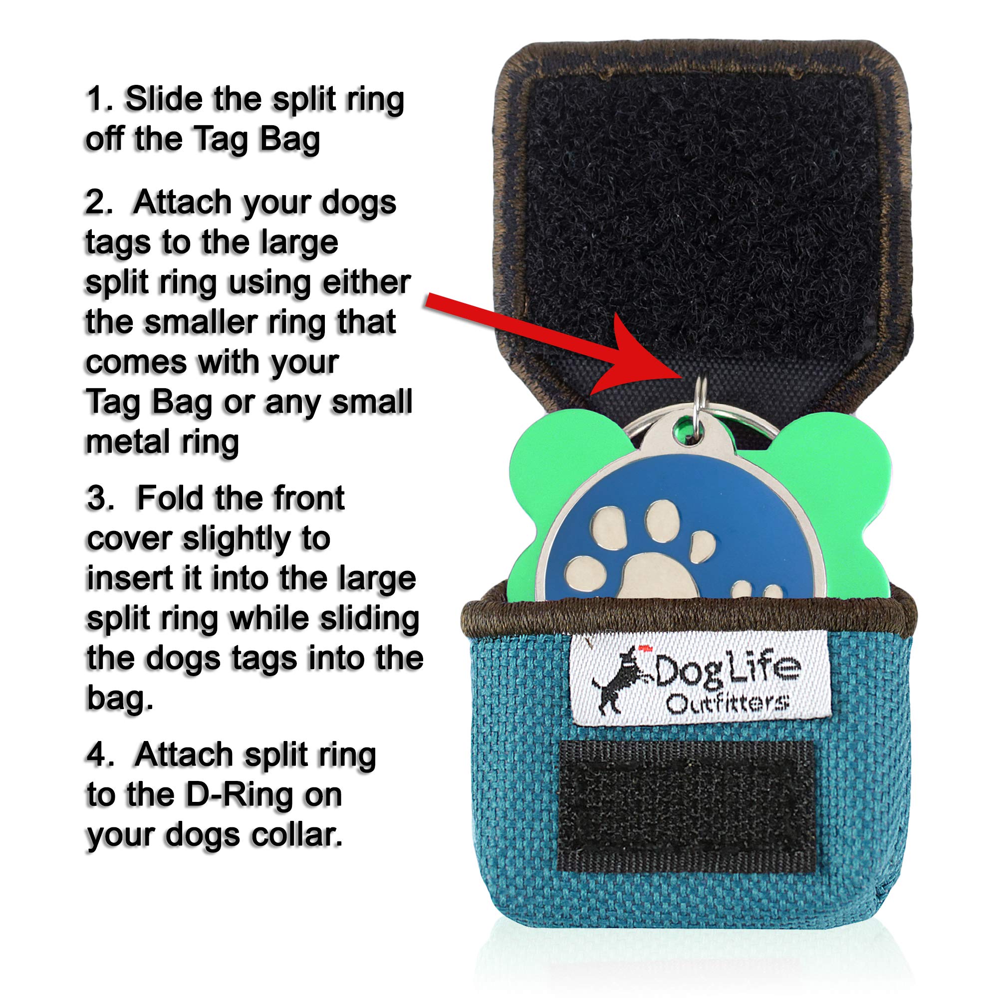 The Tag Bag - Dog Tag Silencer (Doodle Bug/Blue)