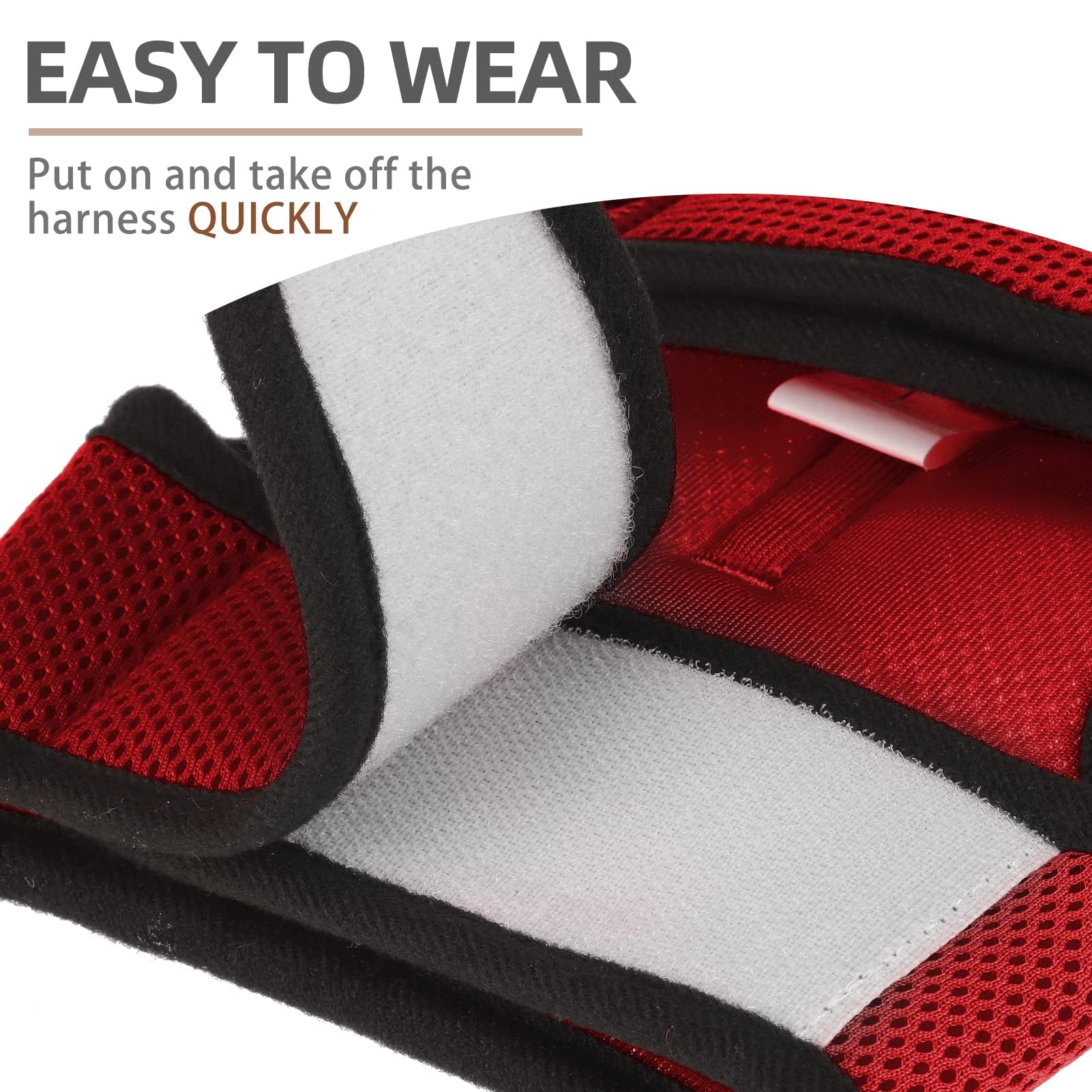 Pupteck Soft Mesh Cat Vest Harness And Leash Set Puppy Padded Pet Harnesses Escape Proof For Cats Small Dogs, Red Large