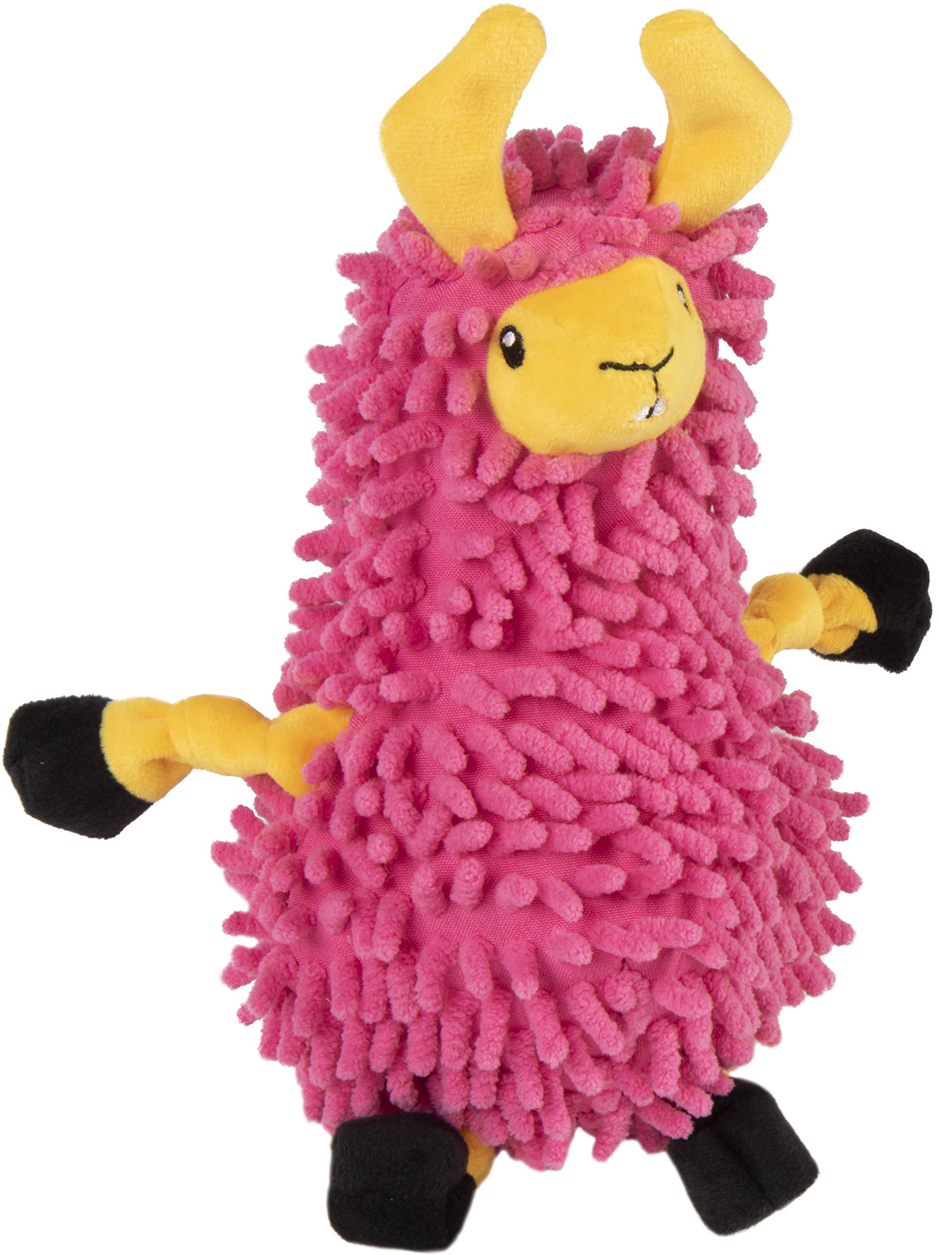 Godog Llamas Noodle Squeaky Plush Dog Toy, Chew Guard Technology - Pink, Small