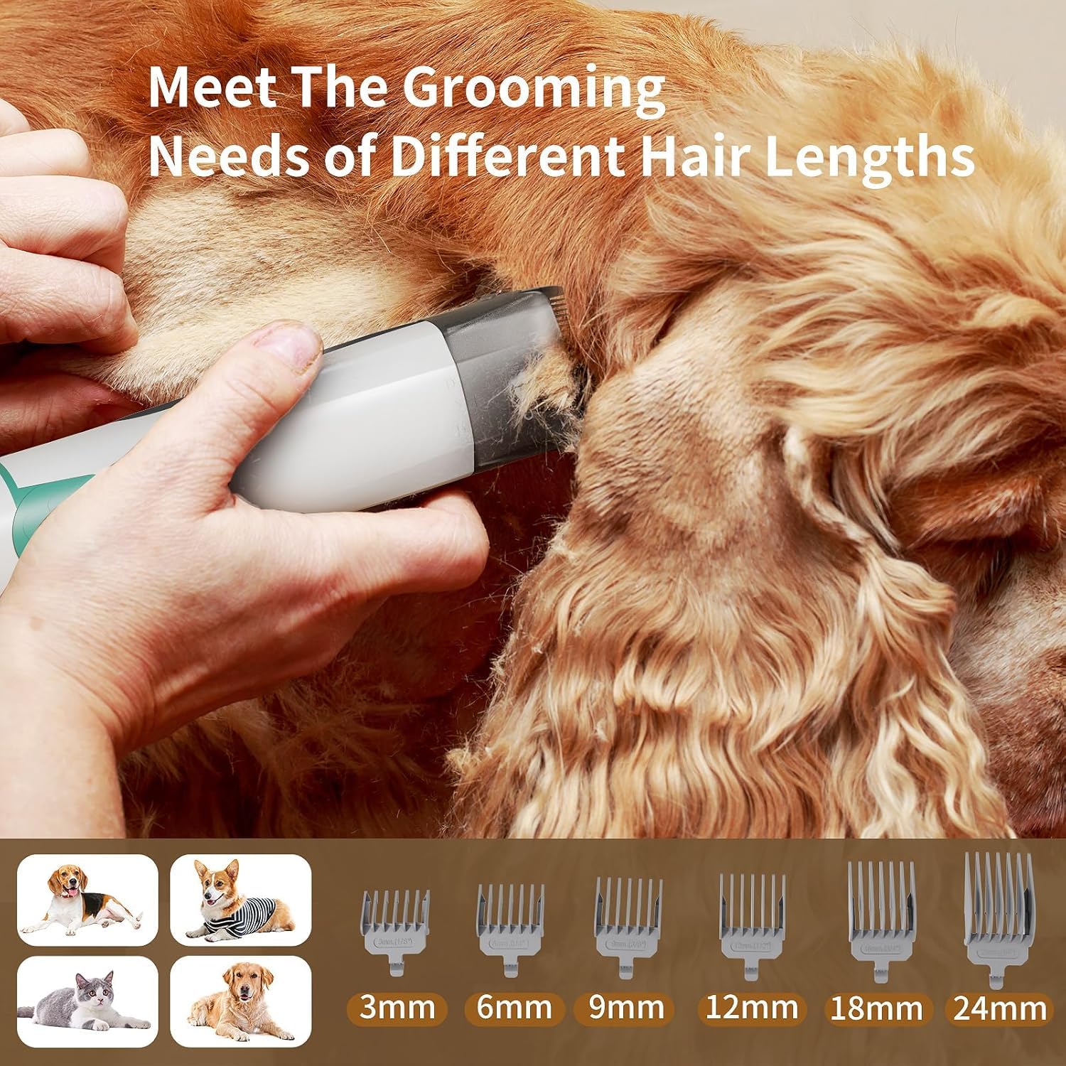 8Vr Dog Grooming Kit, Pet Grooming Vacuum With Pet Clipper Nail Grinder, Dog Hair Vacuum With 6 Pet Grooming Tools For Dogs Cats