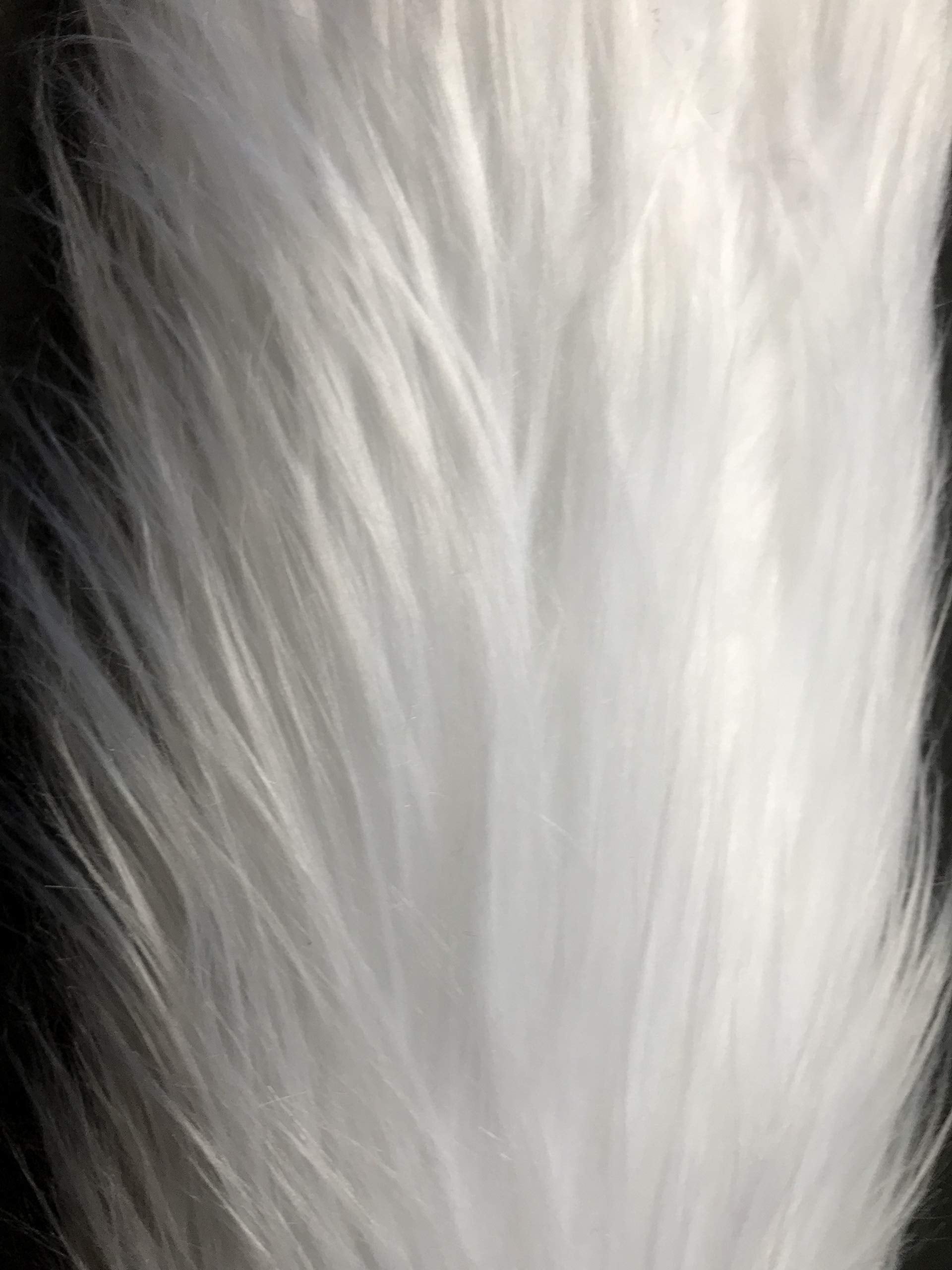 Bianna Creations Long Faux Fur Animal Luxury Tail, Cosplay Fursuit Fursona,Costume Dress Up Pet Play Furry Accessory (20', Whit