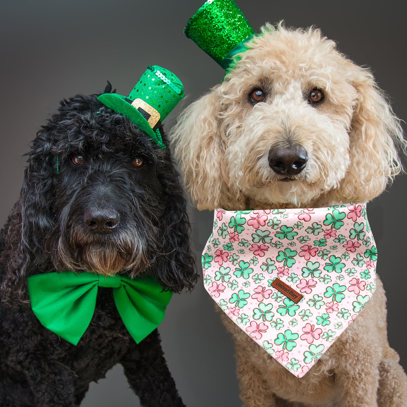 Lionheart Glory Soft St. Patrick'S Dog Scarf, Washable Square Bandana, Adjustable For Small Dogs And Cats