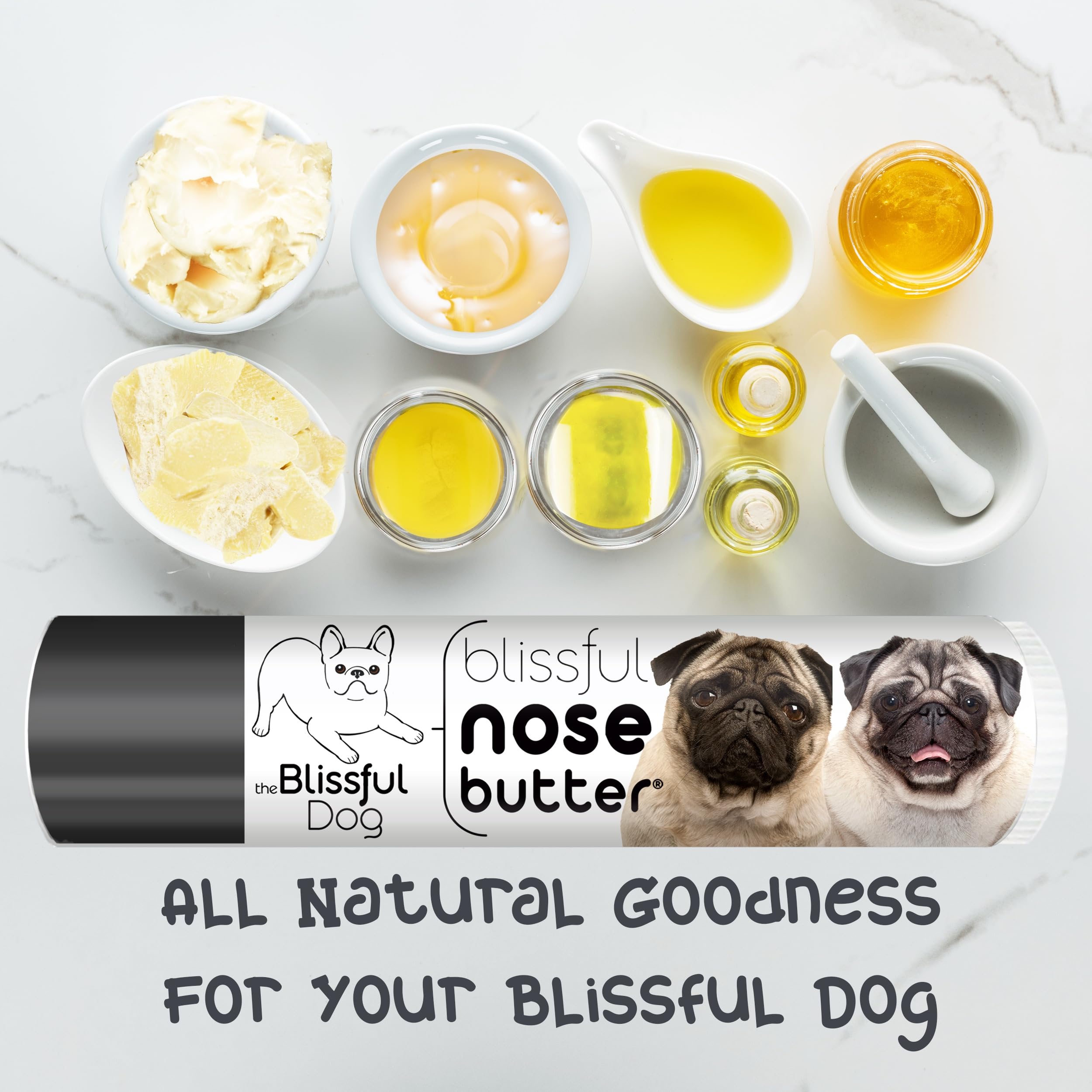 The Blissful Dog Fawn Pug Nose Butter, Versatile Dog Nose Balm for Dry Nose, Handcrafted Nose Moisturizer, Easy-to-Apply Dog Ess