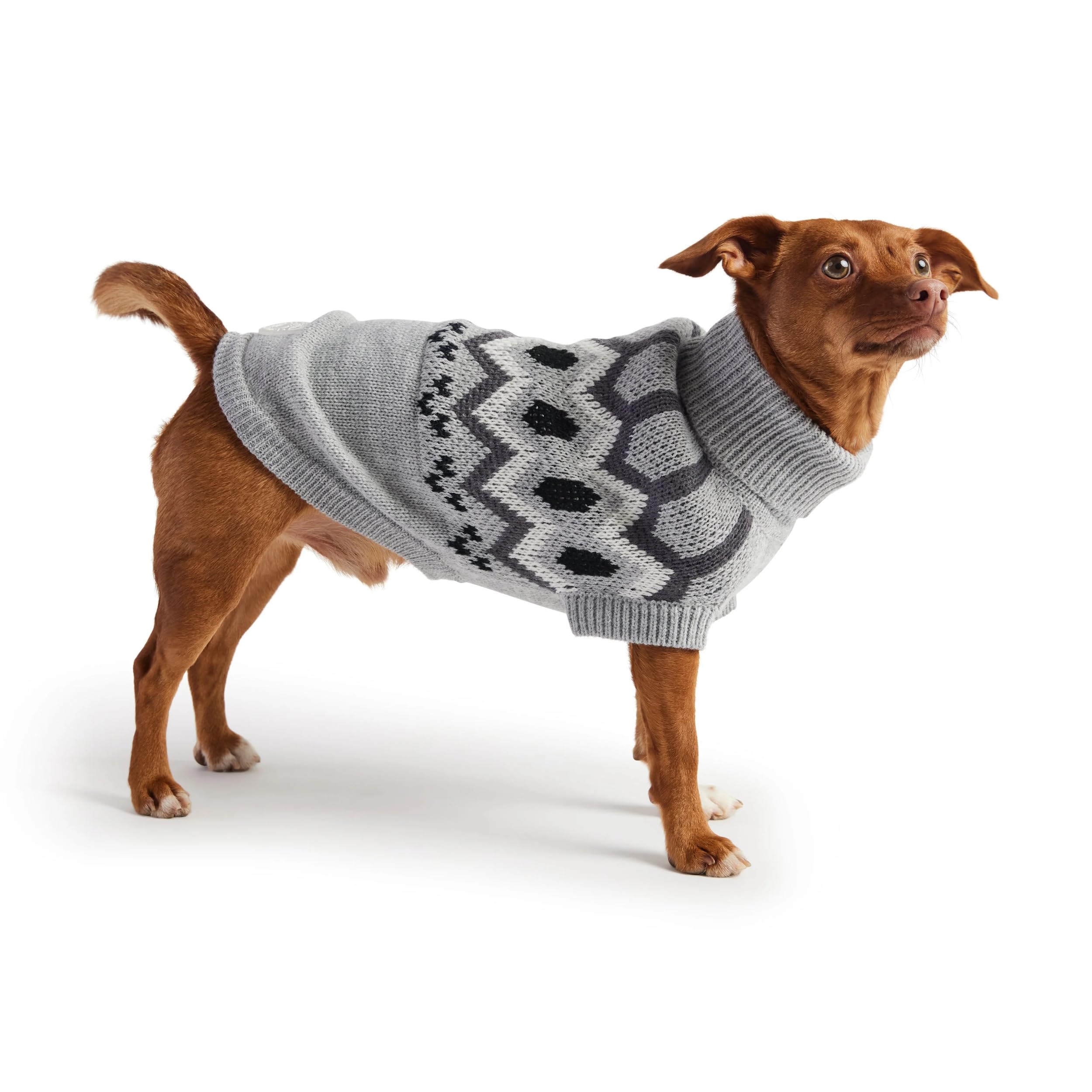 Gf Pet Heritage Sweater Dog Pullover – Classic Ribbed Knit Sweater For Dogs | Soft & Warm Acrylic | Timeless Design | Small, Medium, Large Pets – Grey Mix, 3Xl