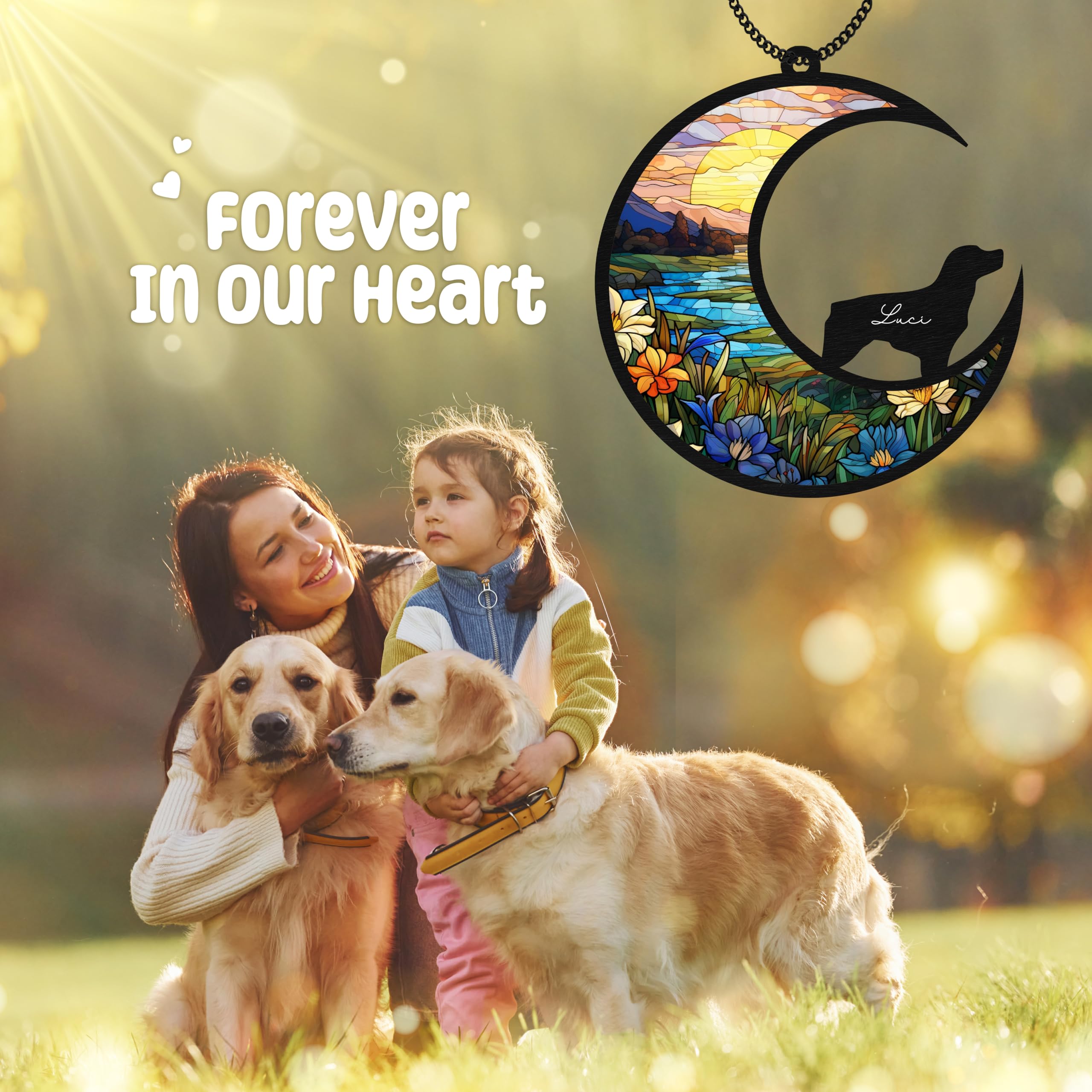 Vinatimes 6'' Brittanys Dog Memorial Suncatcher & Pet Lover Sign Gift Personalized Dog Name Ornament Window Hanging Pet Of Loss