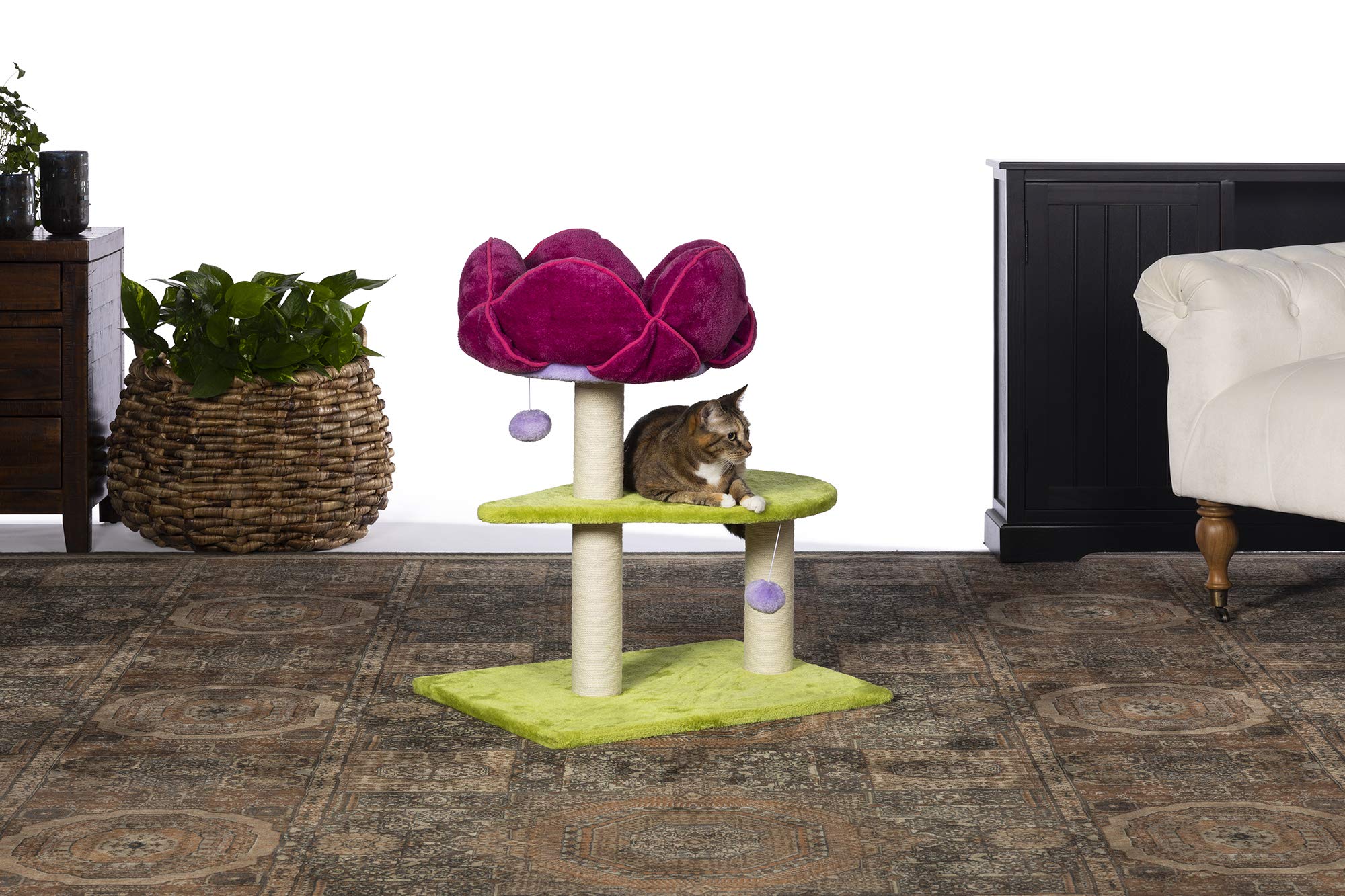 Prevue Pet Products Kitty Power Paws Flower Power Cat Activity Tree And Nap Tower