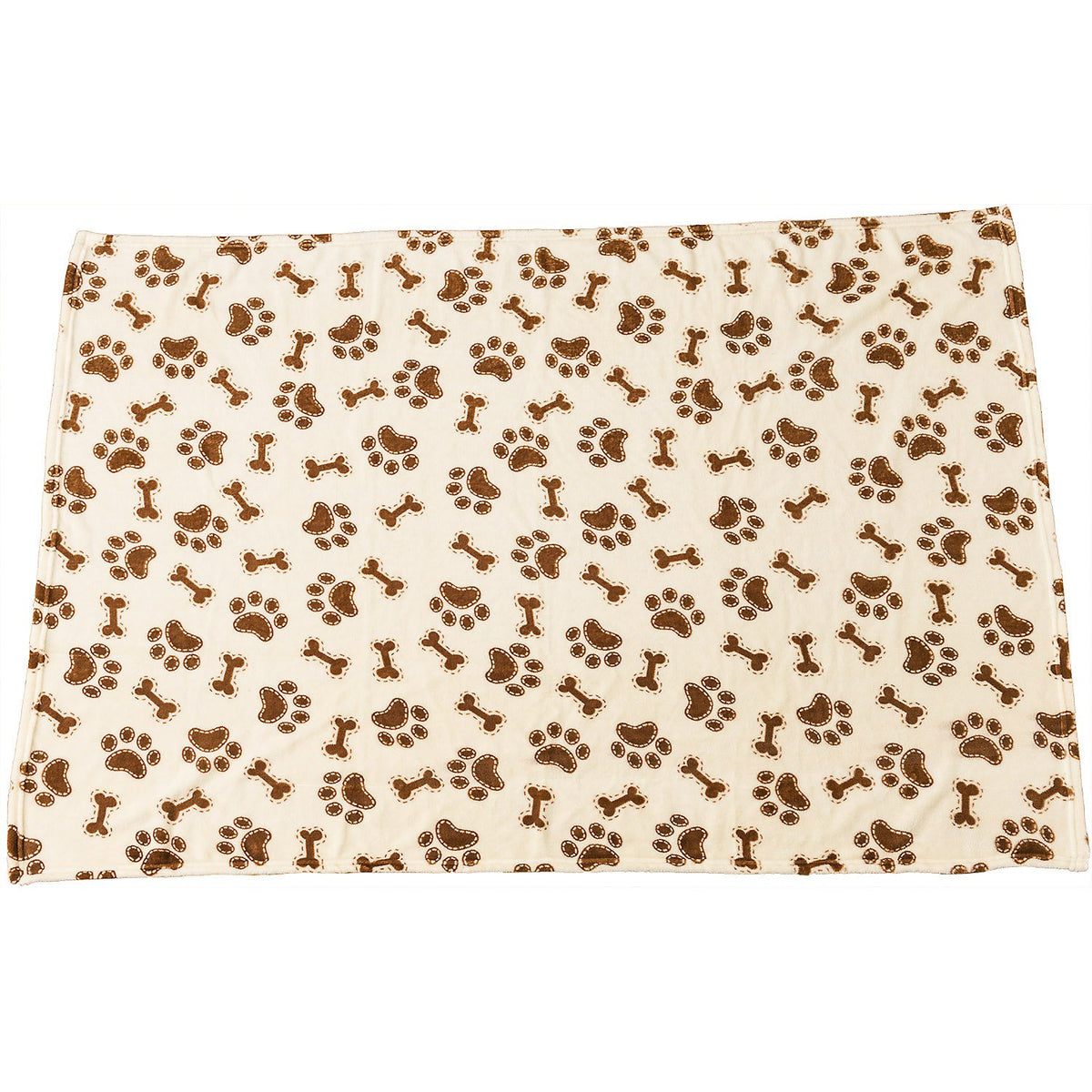 Spot Snuggler Bone/Paws Blanket - Ultra Soft Dog Blanket, Machine Washable, Use In Pet Beds, Protect Furniture, Travel With In Car, Snuggle In Crate - 40' X 60' Cream With Bone And Paw Print Design