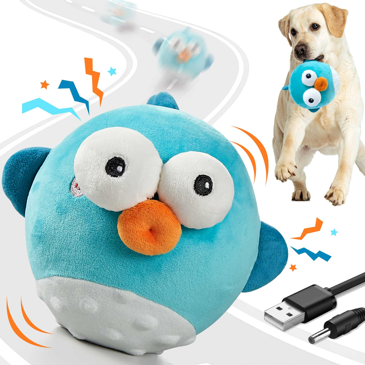 Gukco Dog Toys,Rechargeable Crinkle Chew Interactive Squeaky Toy With –  Petocart