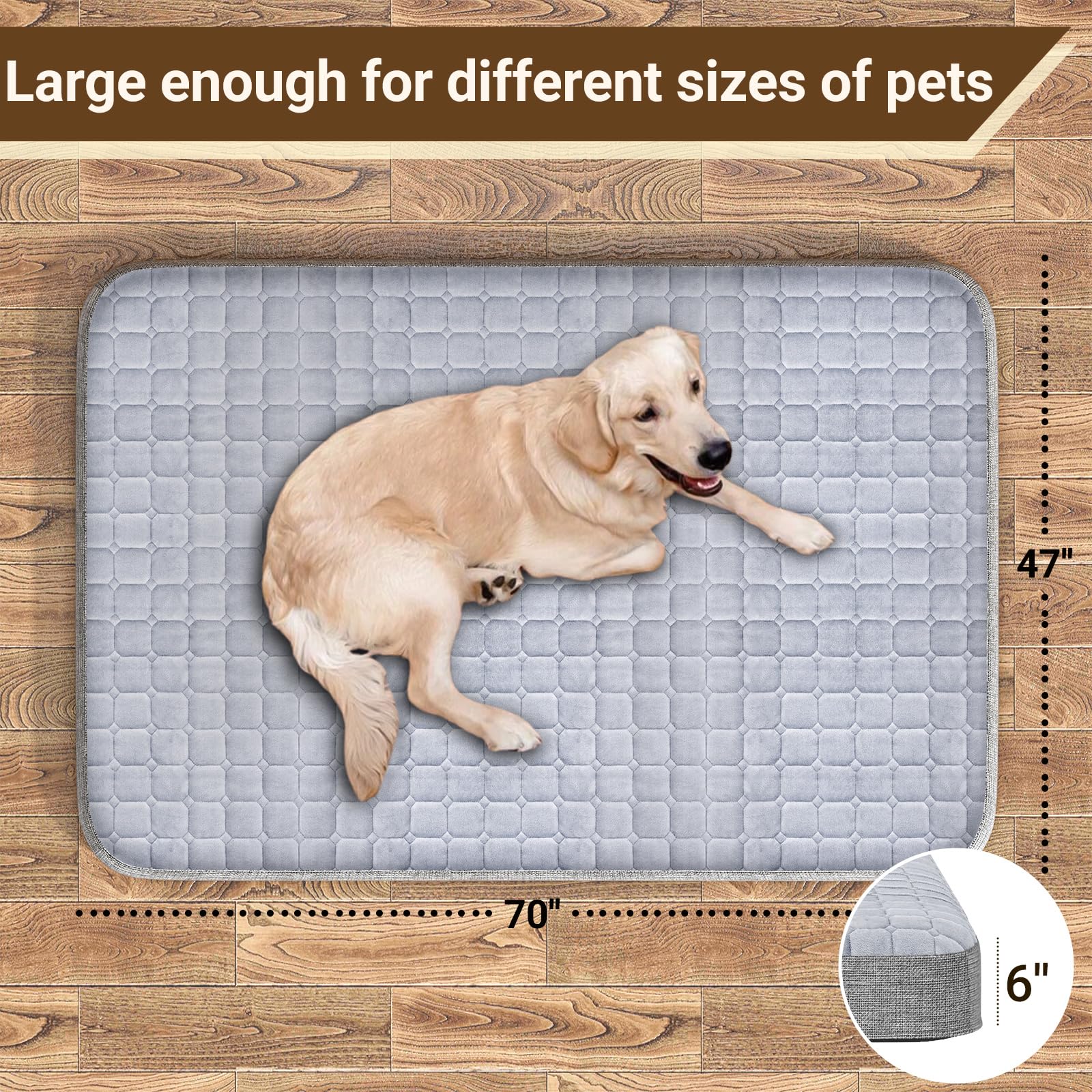 Heeyoo Large Dog Bed, Inflatable Dogs Bed For Large Dogs With Removable & Washable Cover, Orthopedic Dog Crate Pad With Anti-Sli