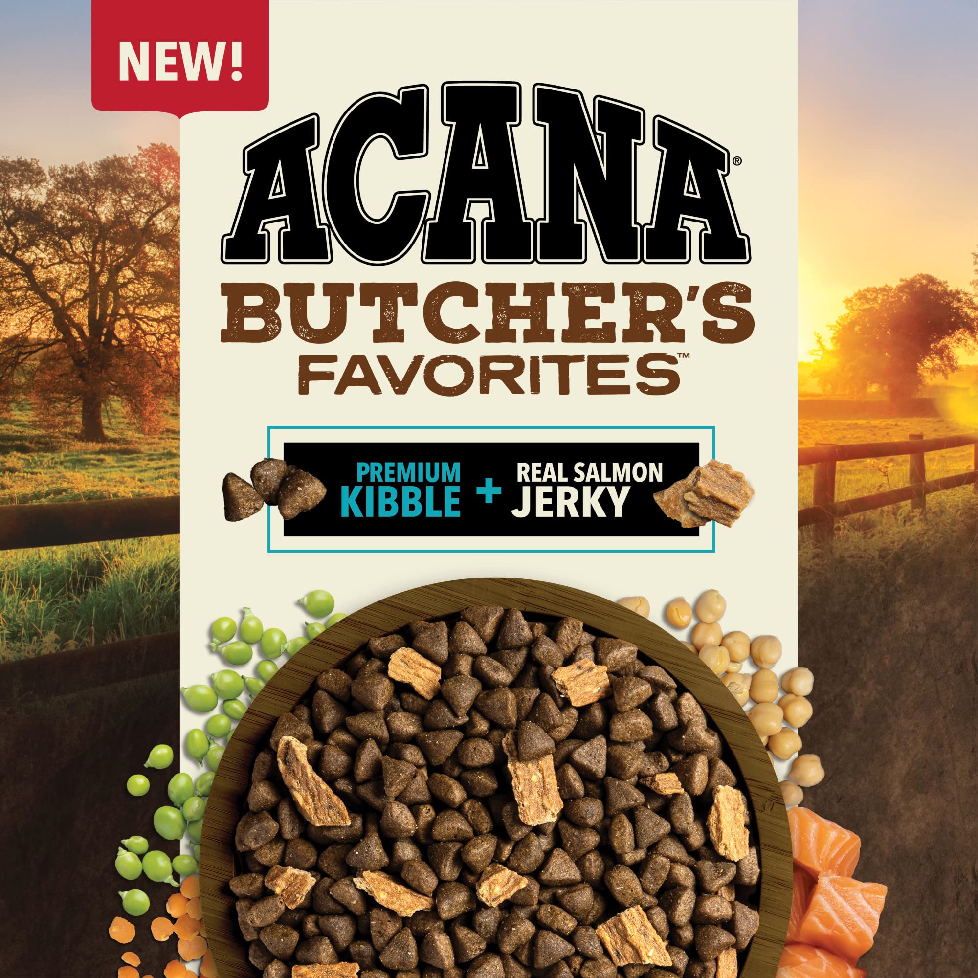 ACANA Butchers Favorites Dry Dog Food, Wild-Caught Salmon Recipe, Fish Dog Food, 17lb
