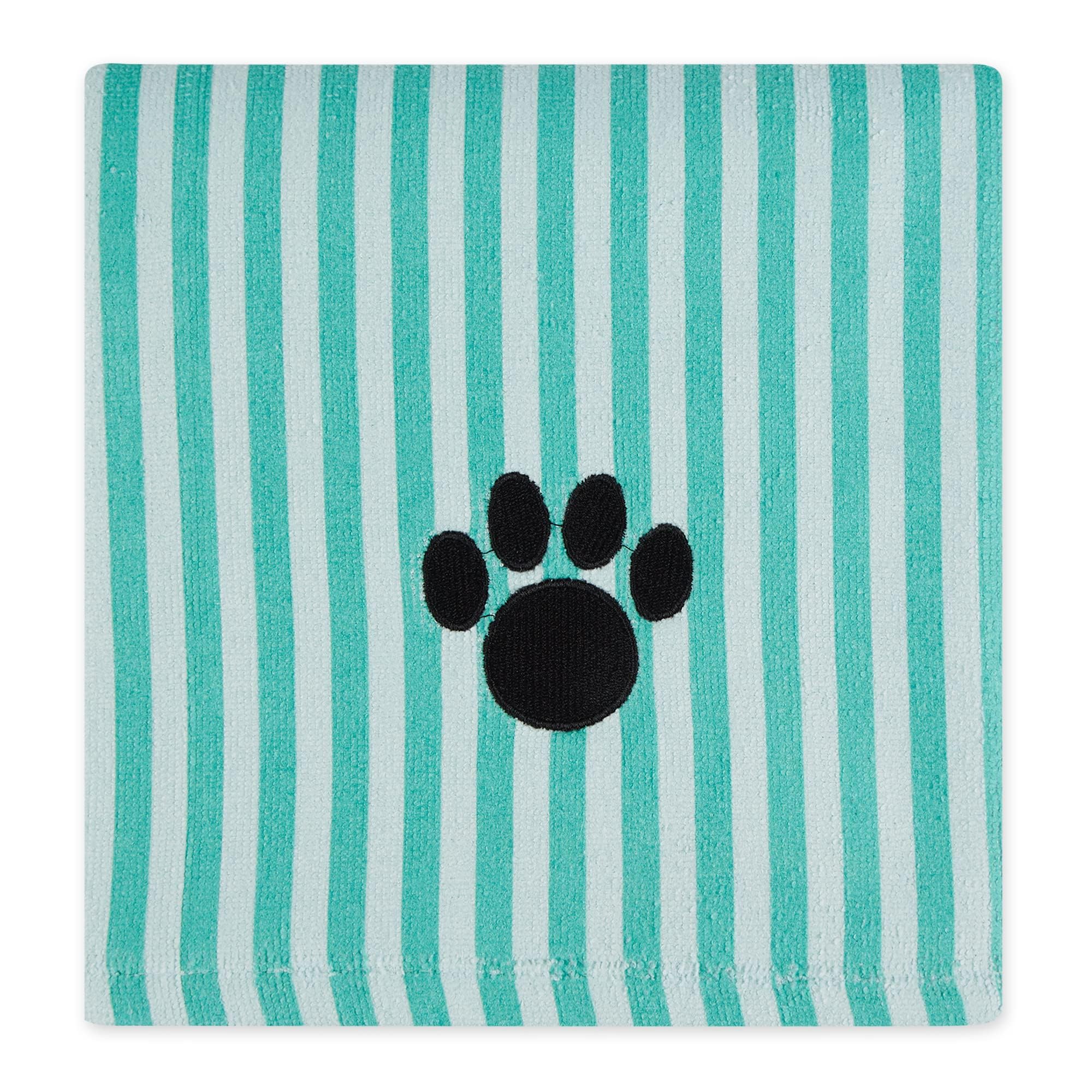 Bone Dry Pet Grooming Towel Collection Absorbent Microfiber X-Large, 41X23.5'', Striped Aqua