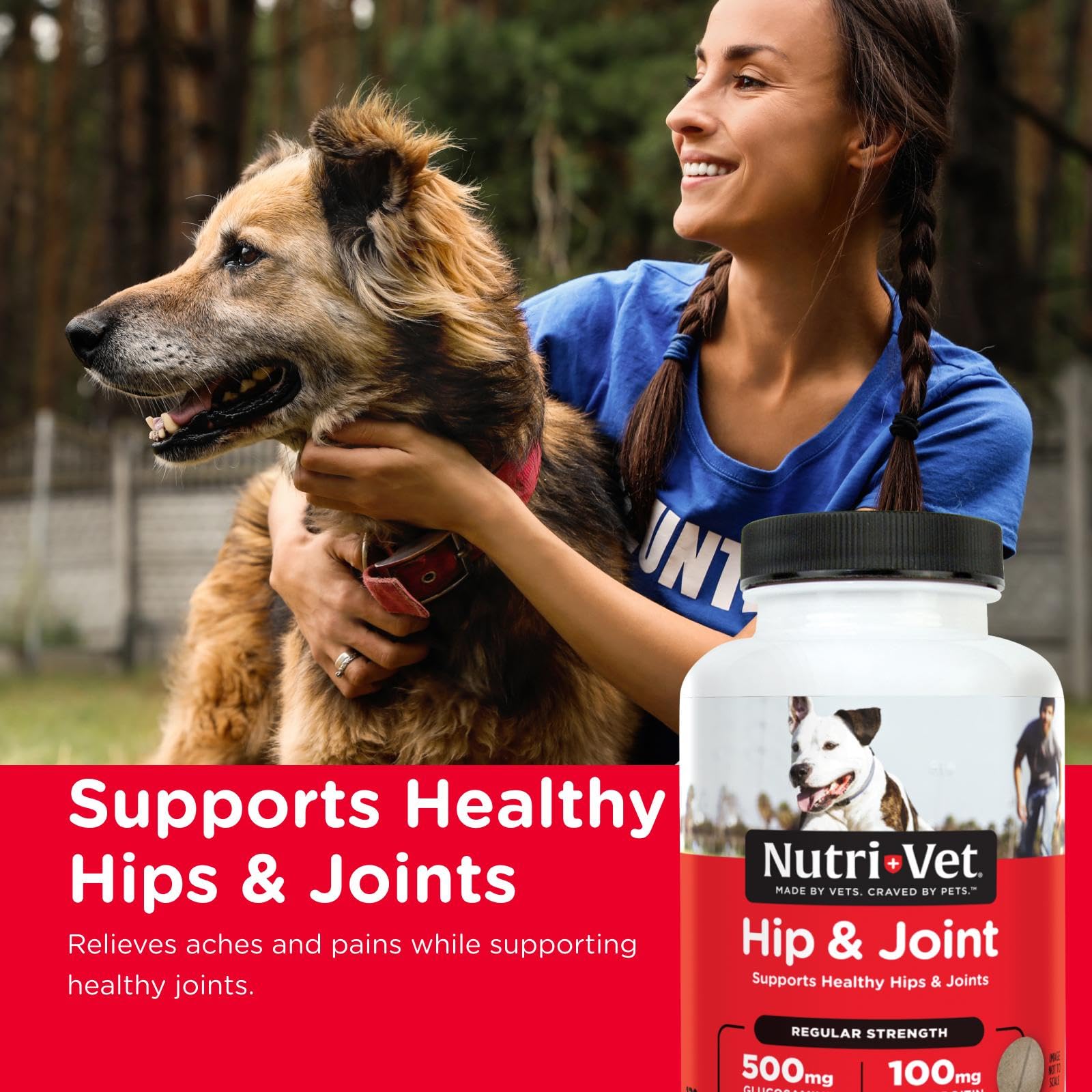 Nutri-Vet Hip & Joint Chewable Dog Supplements - Formulated with Glucosamine & Chondroitin for Dogs - 120 Count