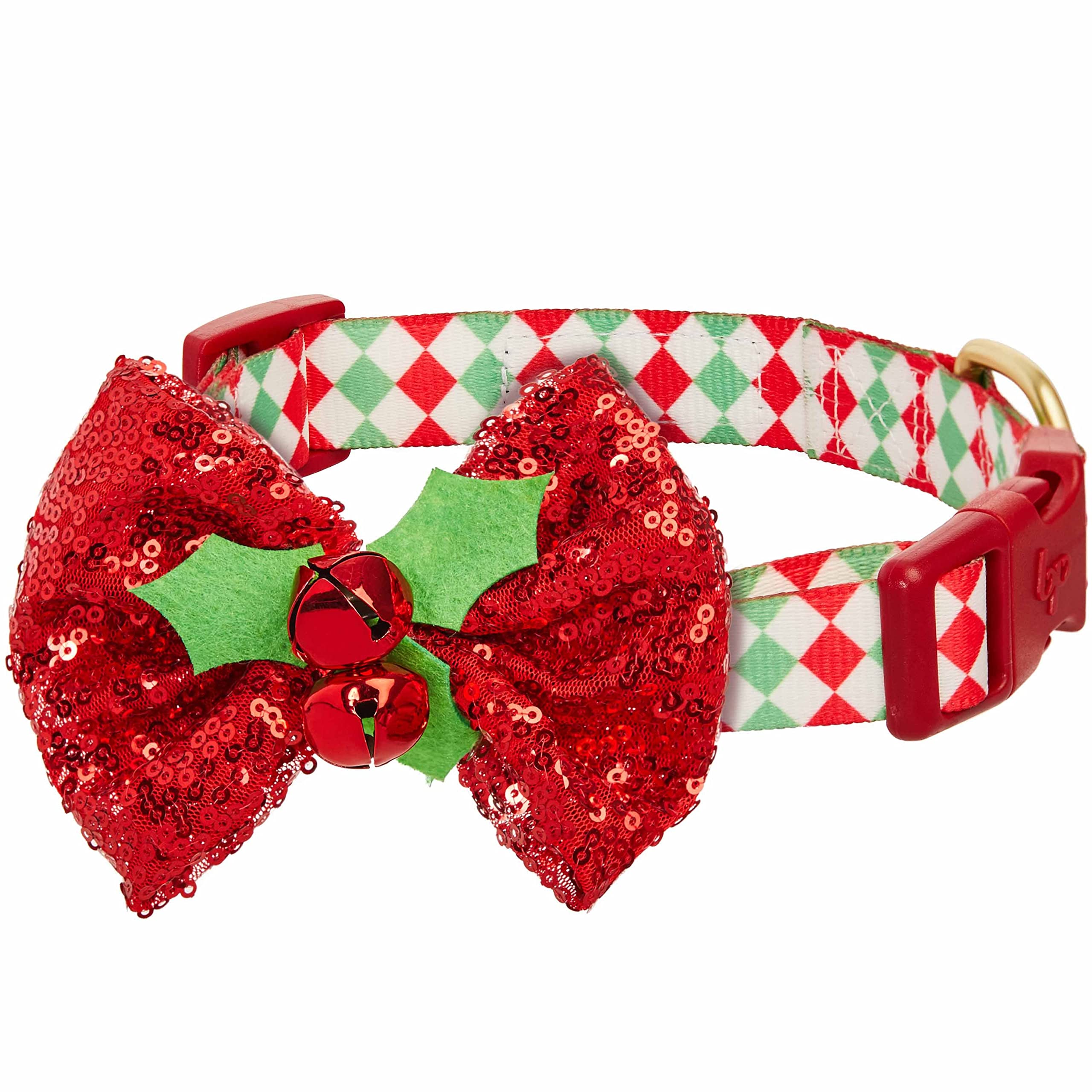 Blueberry Pet Dog Collar, Holiday Dog Collars, Christmas Collar, Christmas Dog Collars For Small Dogs, Medium, Neck 14.5-20,