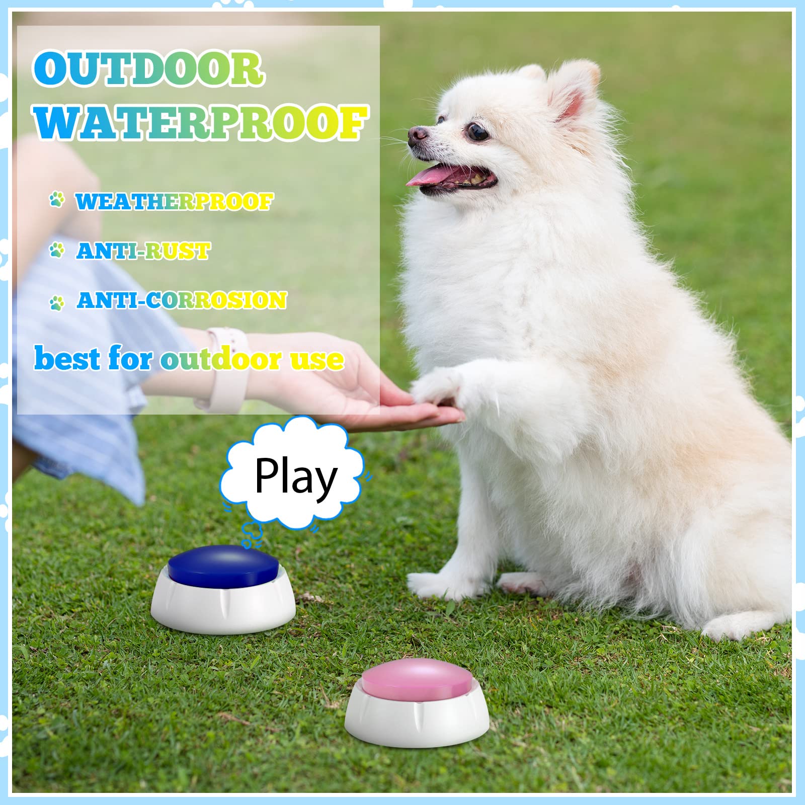 Chumia 12 Pcs Voice Recording Button, Dog Buttons For Communication 30 Second Record & Playback Pet Talking Training Buzzers Fun