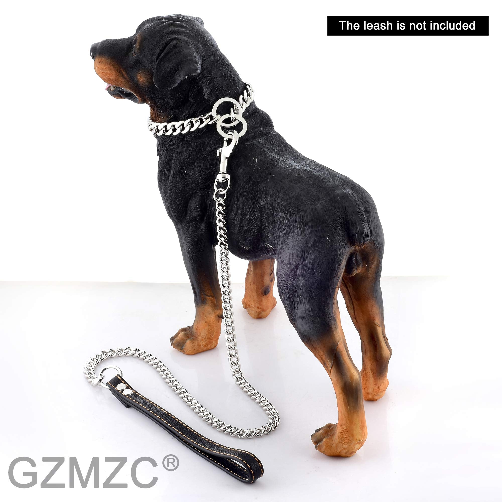 Gzmzc Dog Chain Collar 13/15/19Mm High Polished Stainless Steel Nk P Chain Cuban Link Strong Heavy Duty Chew Proof Walking Training Chain Leash Collar For Small Dogs(15Mm, 12')