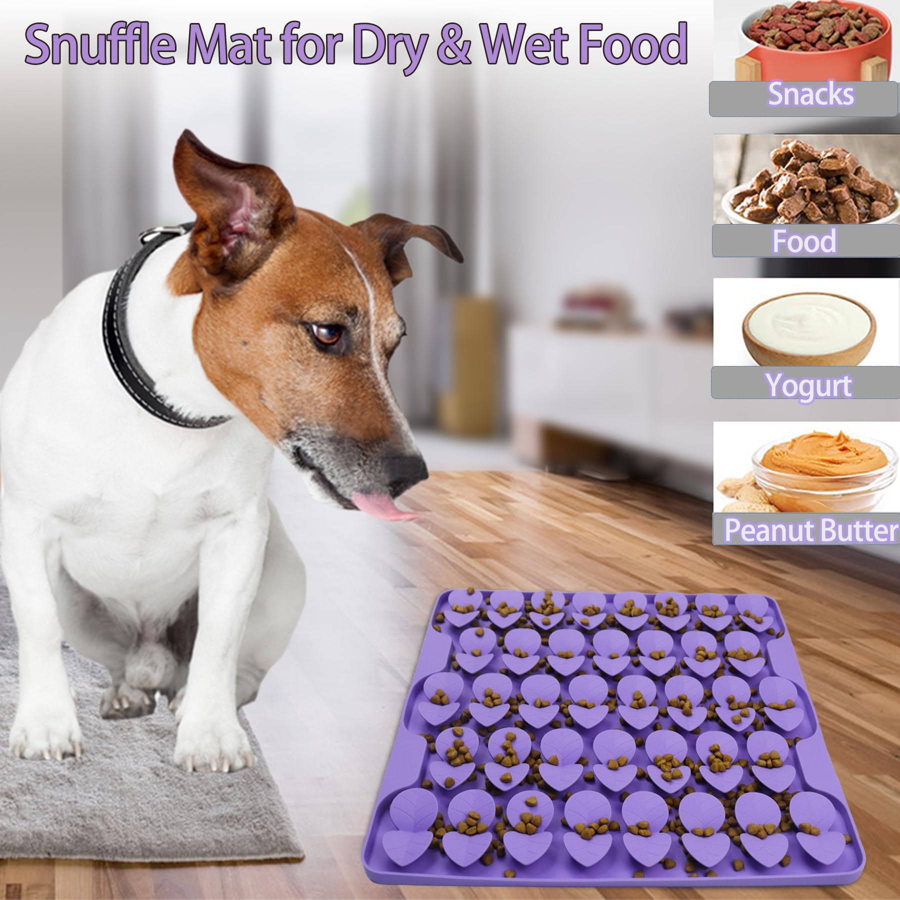 Femont Snuffle Mat for Large Dogs,Silicone Slow Feeder Lick Mat for Slow Down Feeding,Encourages Natural Foraging Skill,Relievin