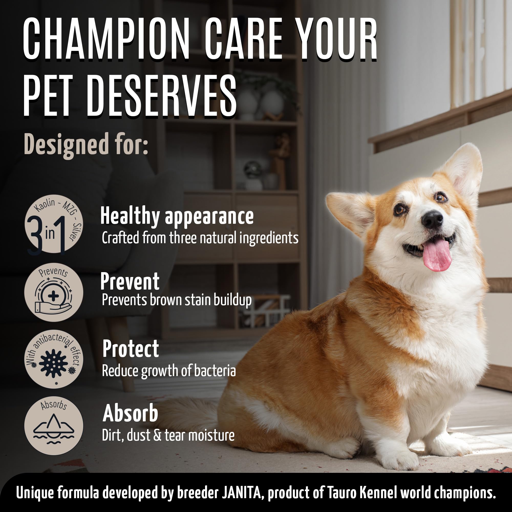 Tauro Proline Ultra Natural Care 6In1 Multi-Functional Pure Mist Professional Pets Eyes Ears And Coat Groom Spray, 250Ml