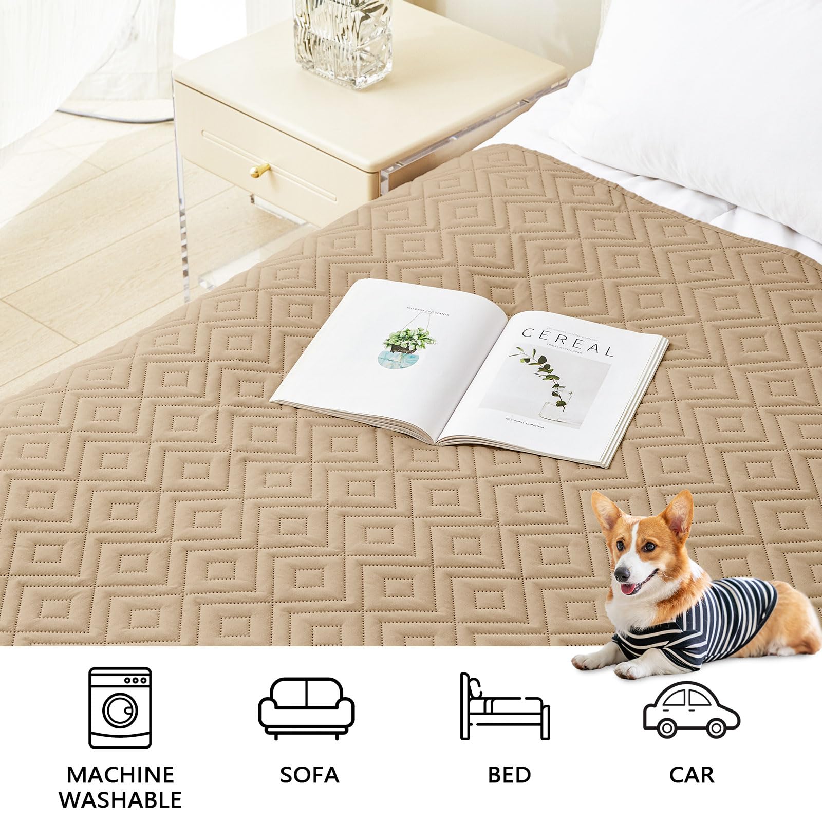 hyha Waterproof Dog Blanket, Soft Dog Bed Cover Pet Blankets, Waterproof Sofa Couch Cover for Dogs Washable, Reversible Pet Couc