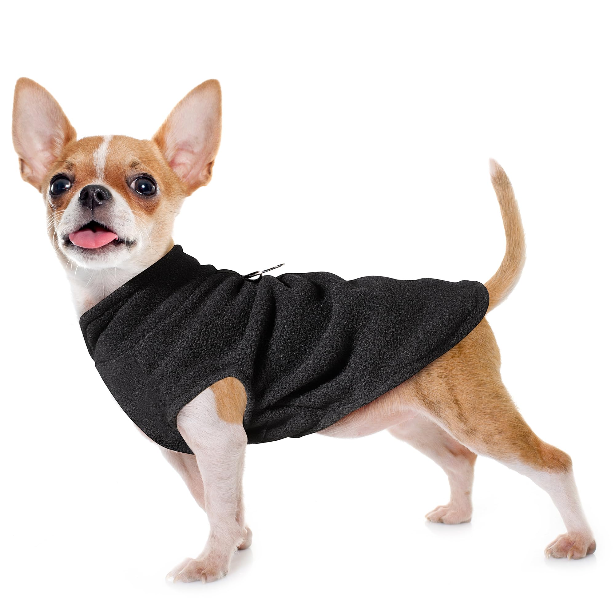 Sleeveless Pullover Fleece Vest For Small Dogs: Cozy Polyester Dog Jacket, Tank Top Sweater With Leash Ring And Armholes C Soft,