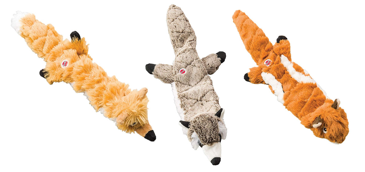 Ethical Pets Mini Skinneeez Extreme Stuffingless Dog Toy Bundle: Chipmunk, Raccoon And Fox3