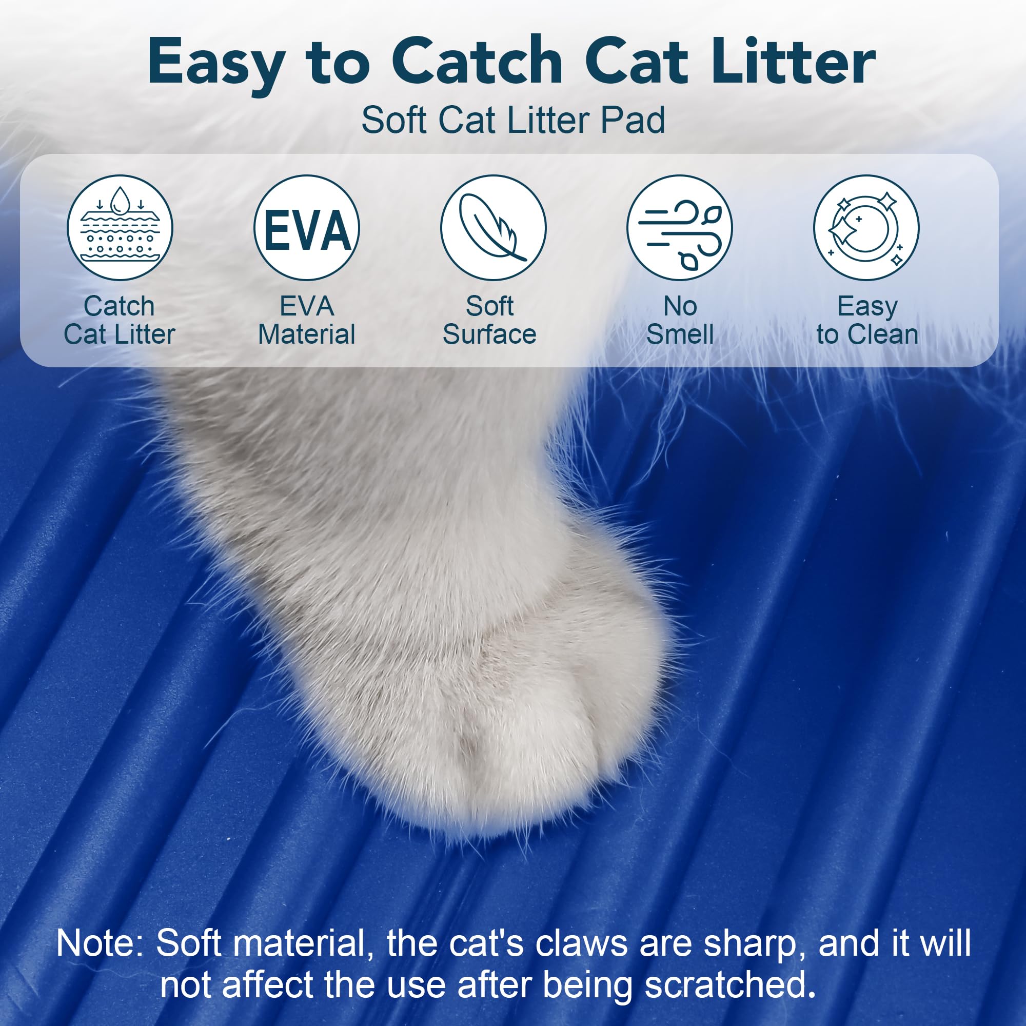 Upsky Cat Litter Mat, Large Kitty Litter Trapping Mat Soft On Kitty Paws, Litter Box Mat Keep Floor Clean, 31'' X 24'' Waterproo