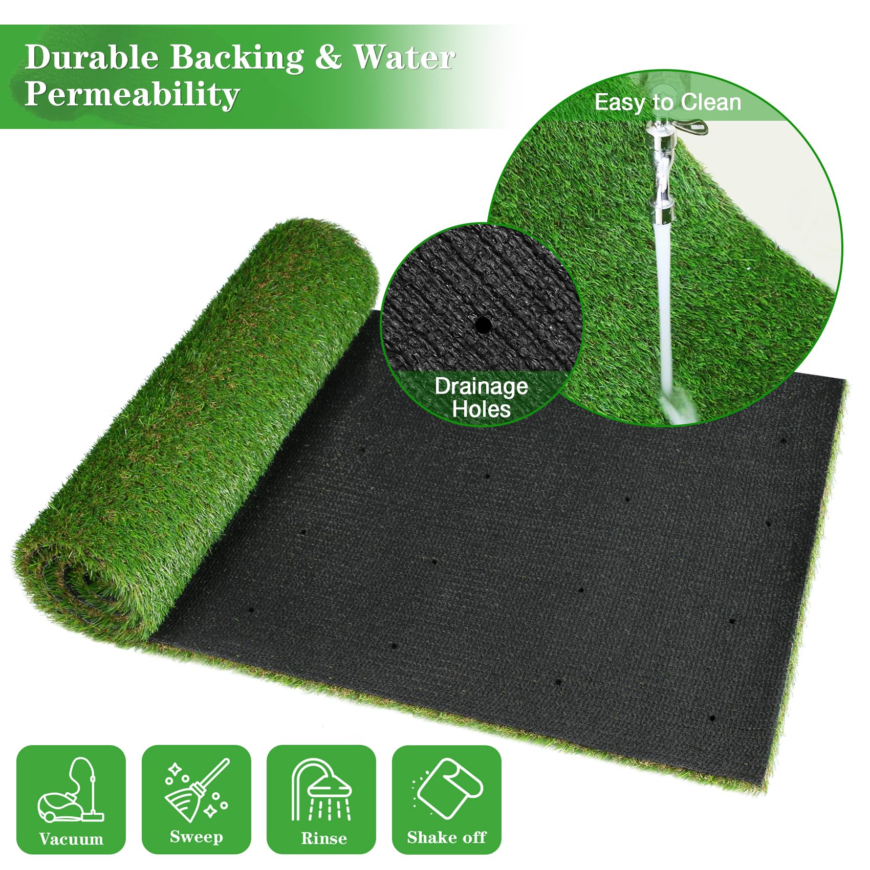 Globreen 2X6 Ft Artificial Turf Grass Runner Rug For Dogs, Thick Realistic Fake Grass For Patio, Balcony, Indoor Outdoor Puppy P