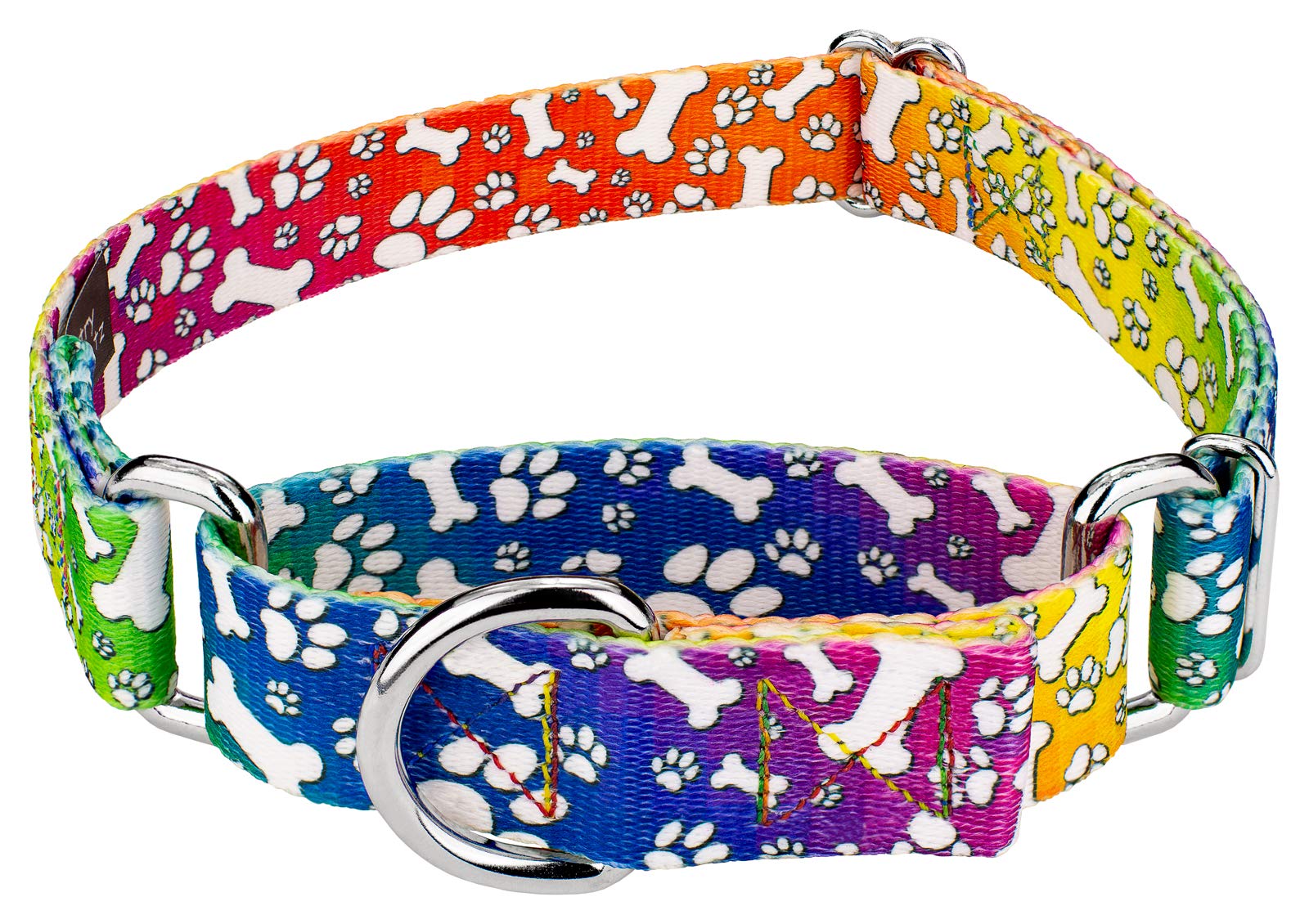 Country Brook Petz - Trippy Doggo Martingale Dog Collar - Groovy Collection Featuring Far Out Designs (1 Inch, Large)