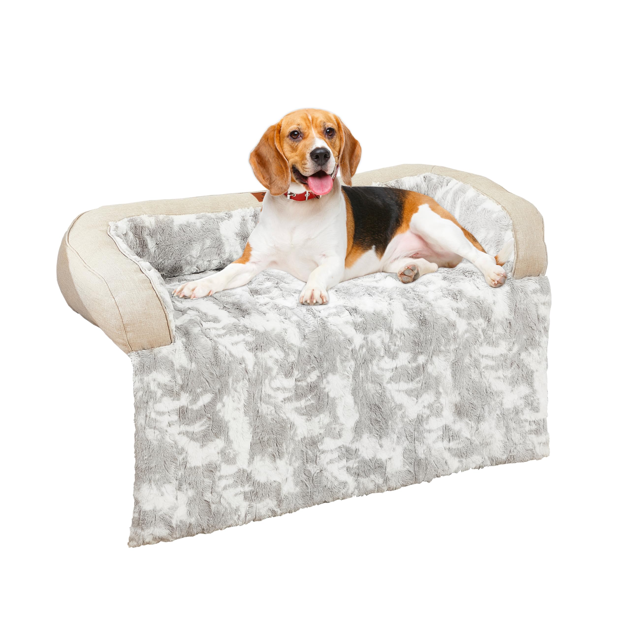 Hapyclaw Calming Dog Couch Bed Mat, 35X31 Inch Waterproof Fluffy Sofa Cover, Furniture Protector With Handle, Removable And Wash