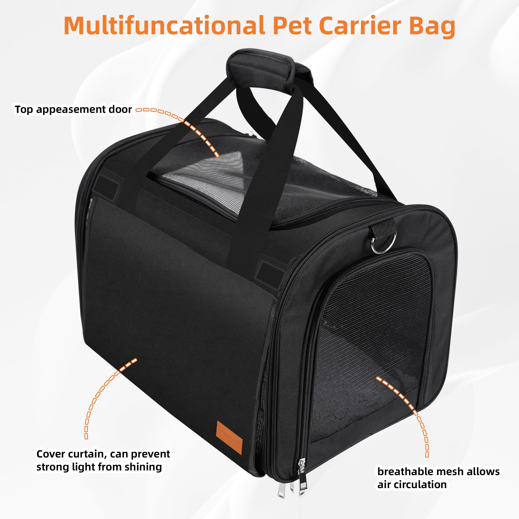 Twdepart Cat Carrier Backpack - Durable, Ventilated & Foldable With Roll-Up Shade, Includes Free Collapsible Bowl & Cushion For