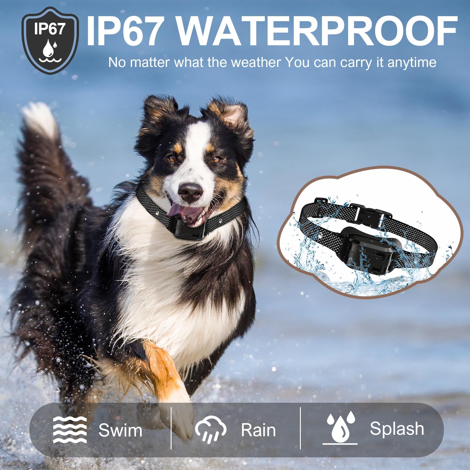 Citronella Bark Collar, Spray Dog Collar [1 Citronella Refill] Level 3 Sensitivity Adjustable Waterproof Chargeable Bark For Sma