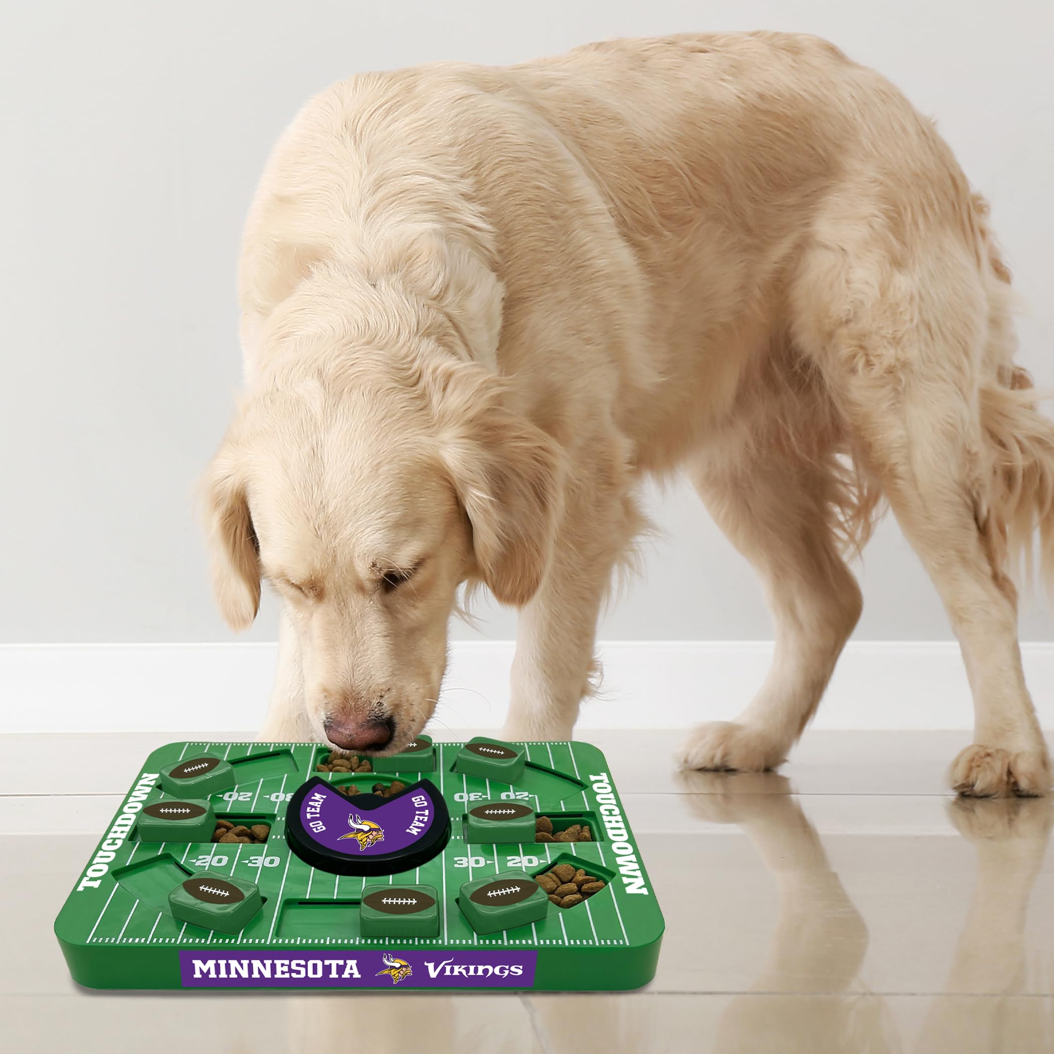 Pets First Nfl Minnesota Vikings Large Puzzle Toy - New Size, Interactive Dog Treat & Slow Feeding Puzzle