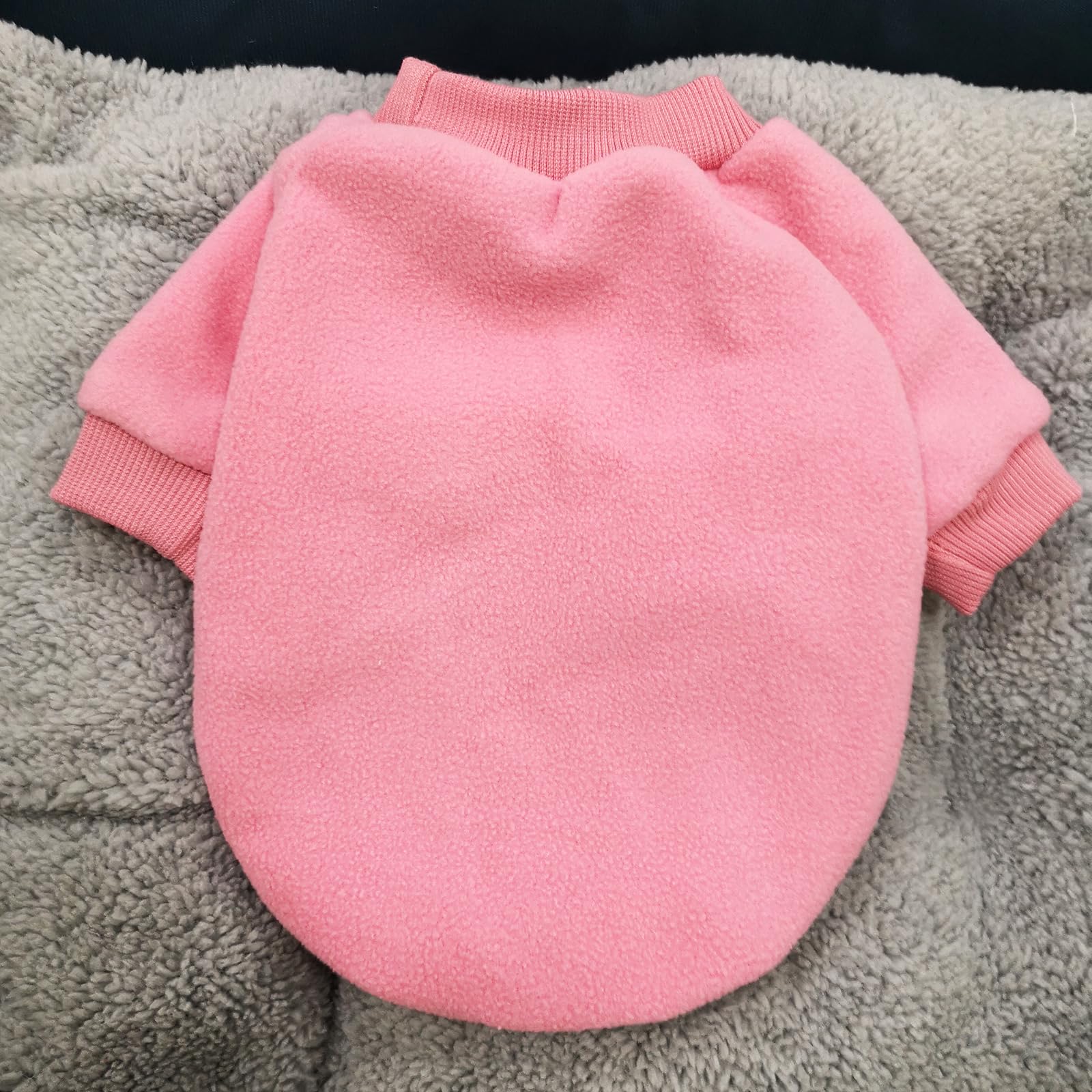Idepet Dog Fleece Sweater, Small Dogs & Cats Shirt Pullover Sweatshirt, Soft & Warm, Classic Cat & Dog Apparel, Xx-Small, Pink
