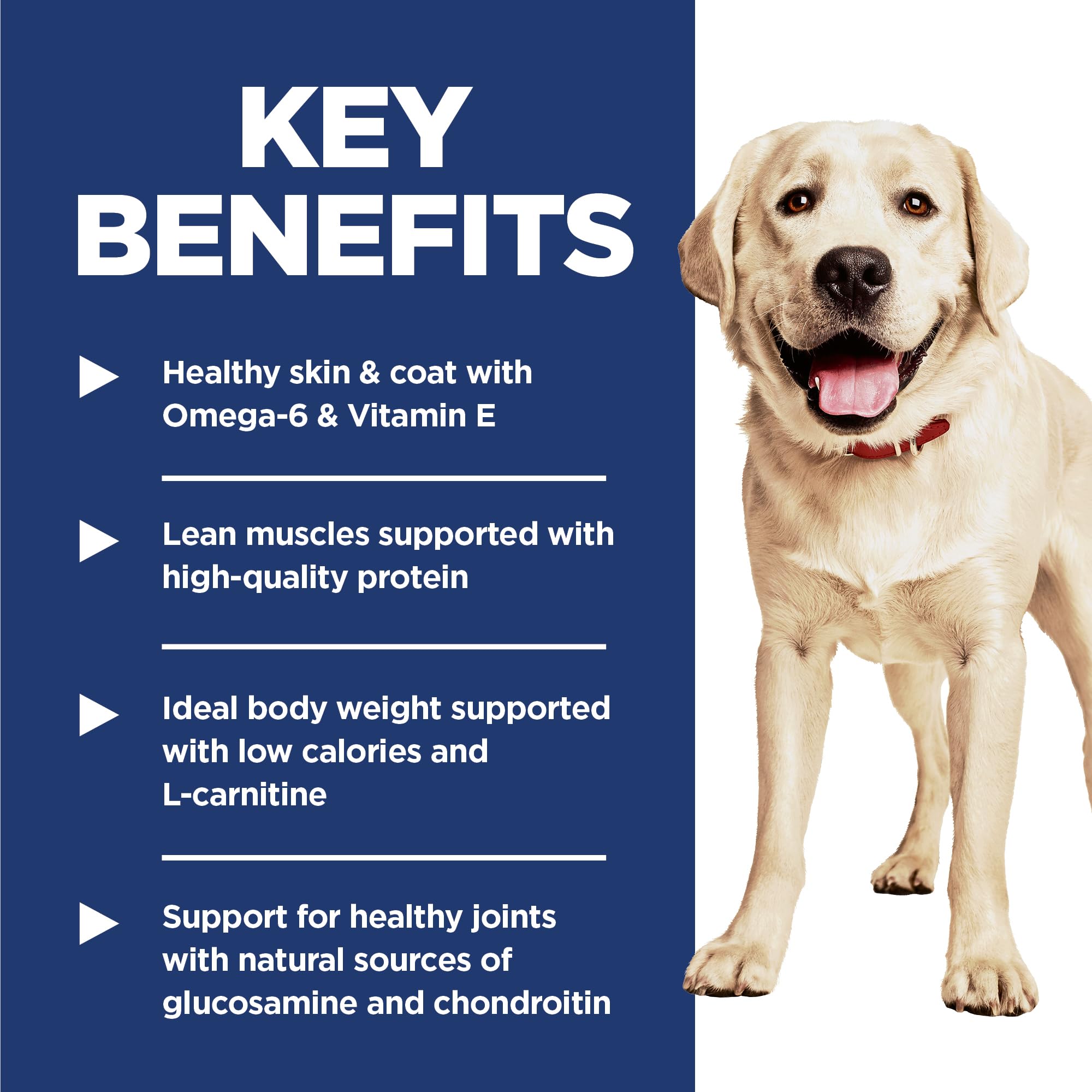Hills Science Diet Light , Adult 1-5, Large Breed Weight Management Support, Dry Dog Food, Chicken & Barley, 15 lb Bag