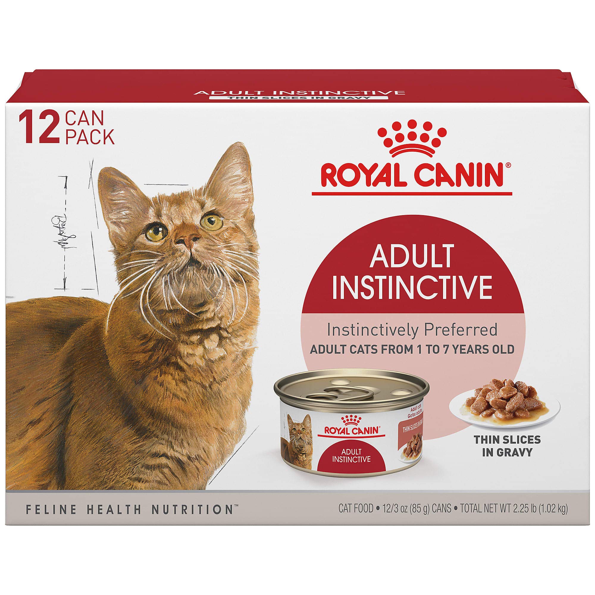 Royal Canin Adult Instinctive Thin Slices in Gravy Wet Cat Food, 3 oz can (12-count)