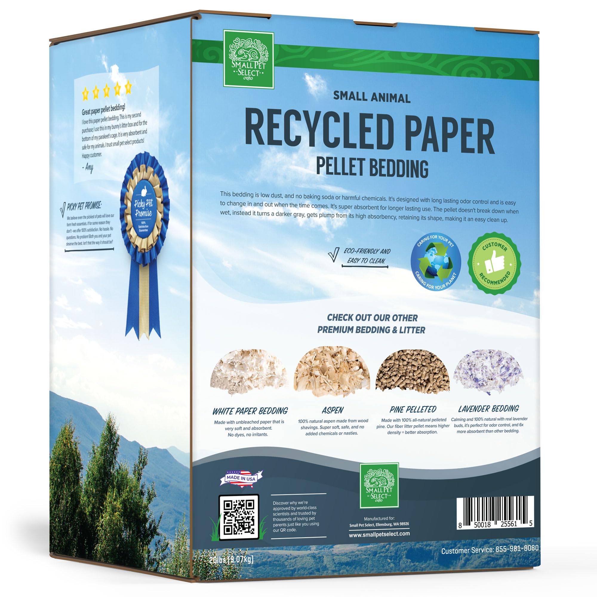 Small Pet Select 20lb Gray Pelleted Paper Bedding for Rabbits, Guinea Pigs & Small Animals