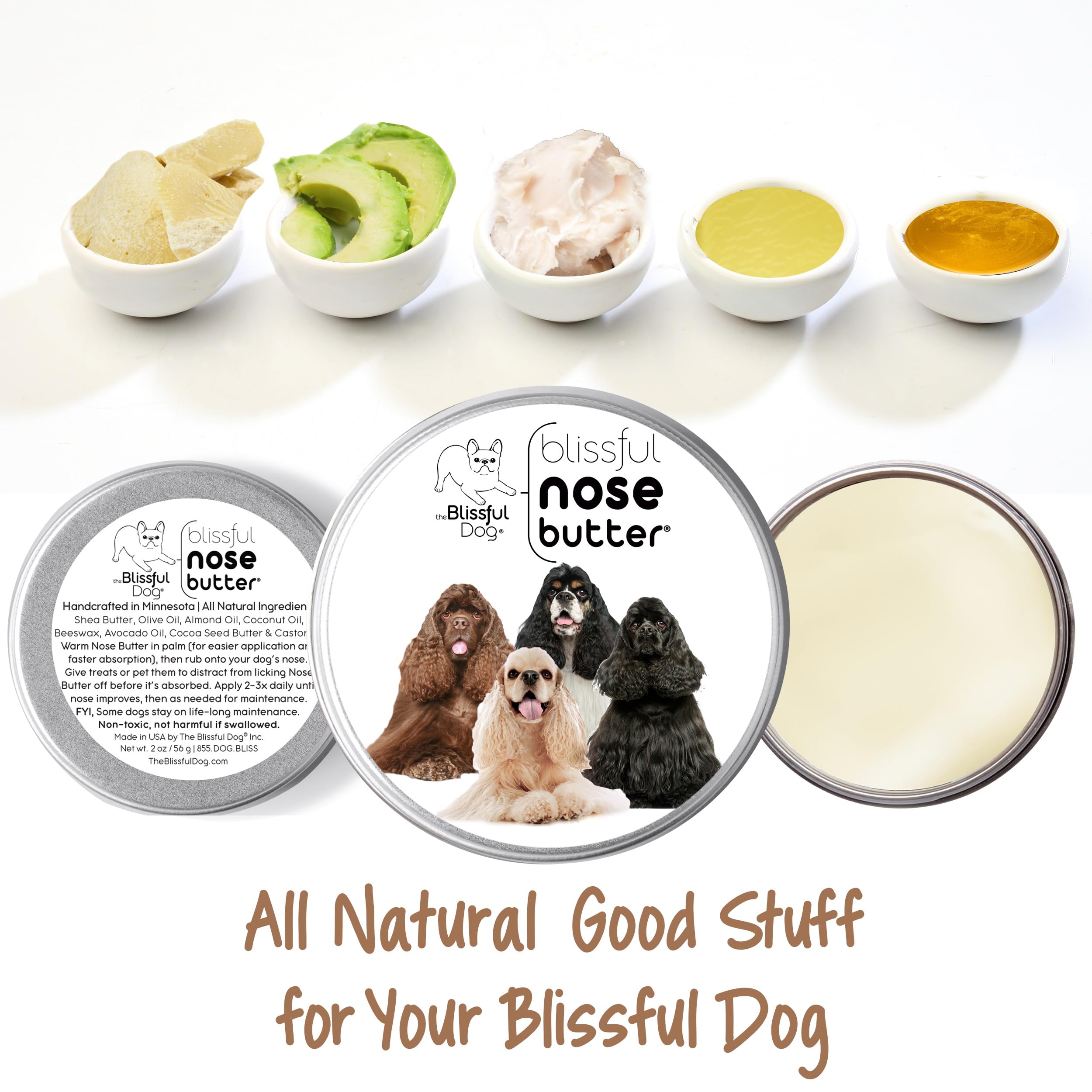 The Blissful Dog Cocker Spaniel Nose Butter, Versatile Dog Nose Balm for Dry Nose, Handcrafted Nose Moisturizer, Easy-to-Apply D