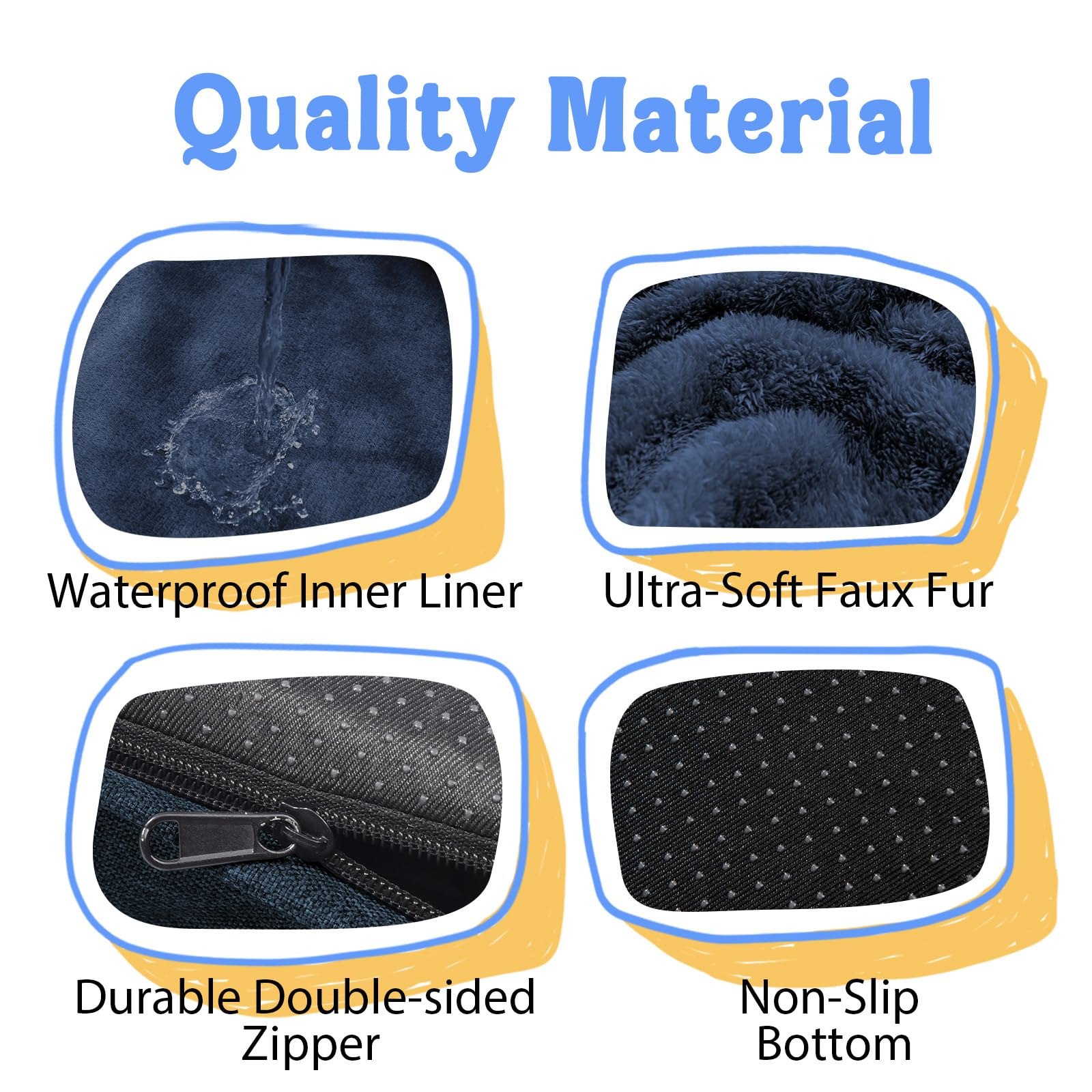 Removable Orthopedic Large Dog Bed -Xl Large Dog Beds With Washable Cover And Removable Bolsters Non-Slip Bottom & Waterproof Pe