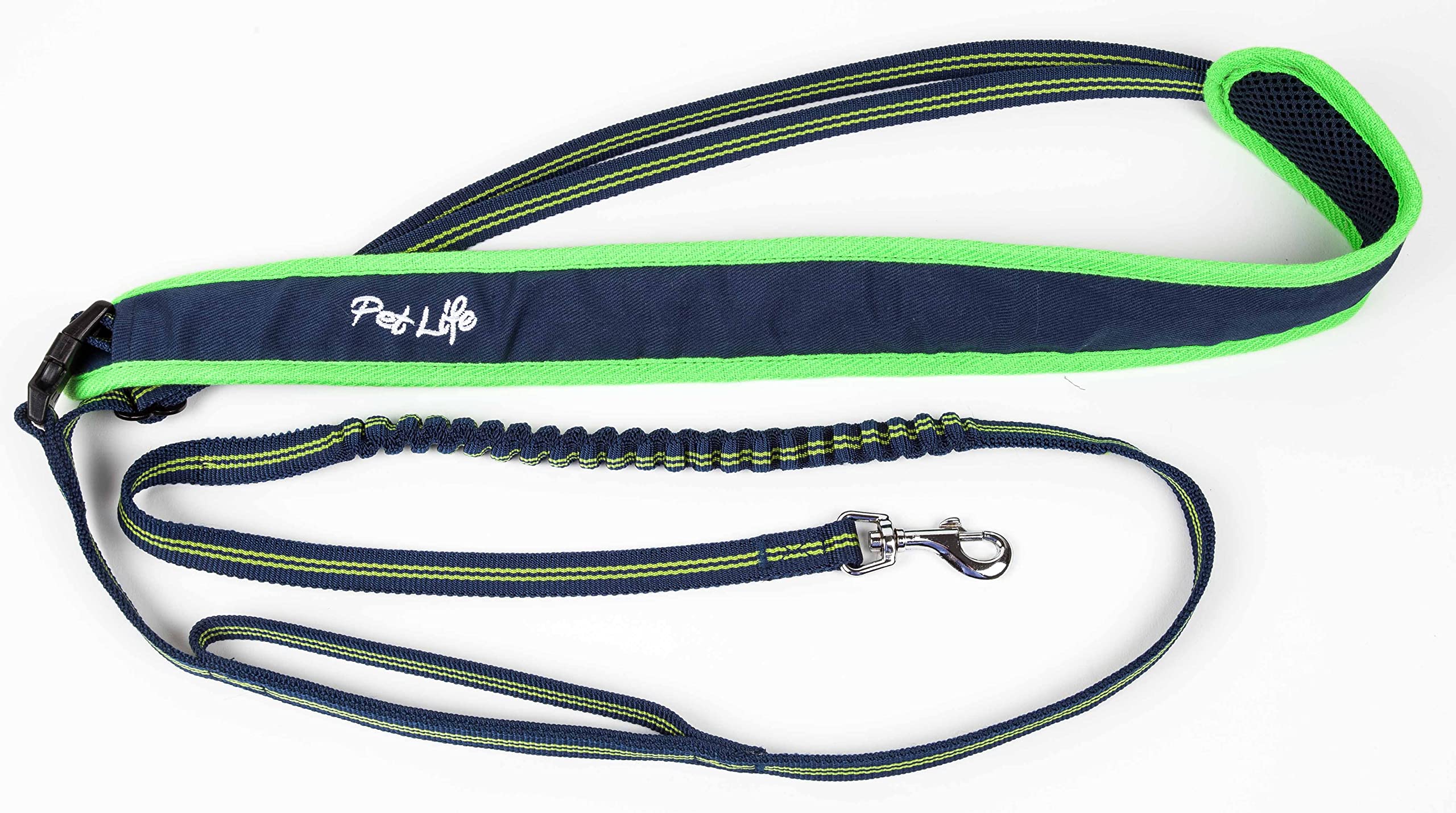 Pet Life Free-Fetcher Hands Free Over-The-Shoulder Shock Absorbent Dog Leash, SM, Navy