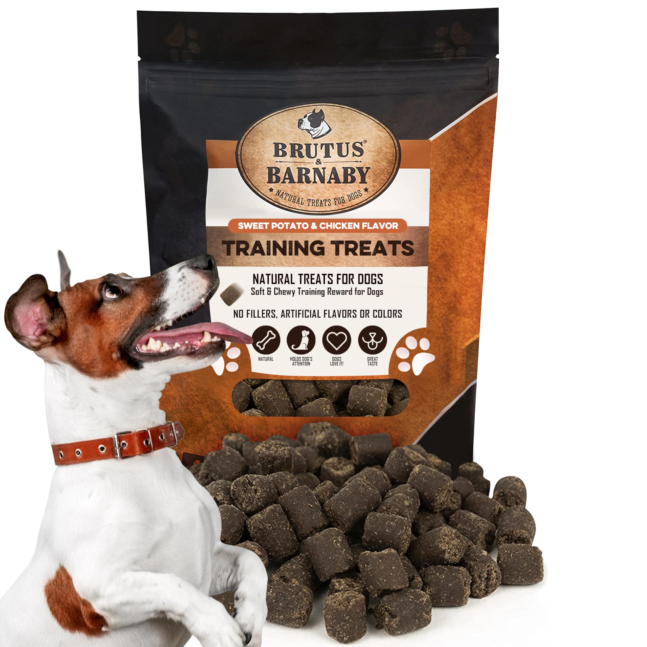 BRUTUS & BARNABY Training Treats for Dogs - Sweet Potato & Chicken - All-Natural Healthy Low Calorie Treat - Great to Use for Re