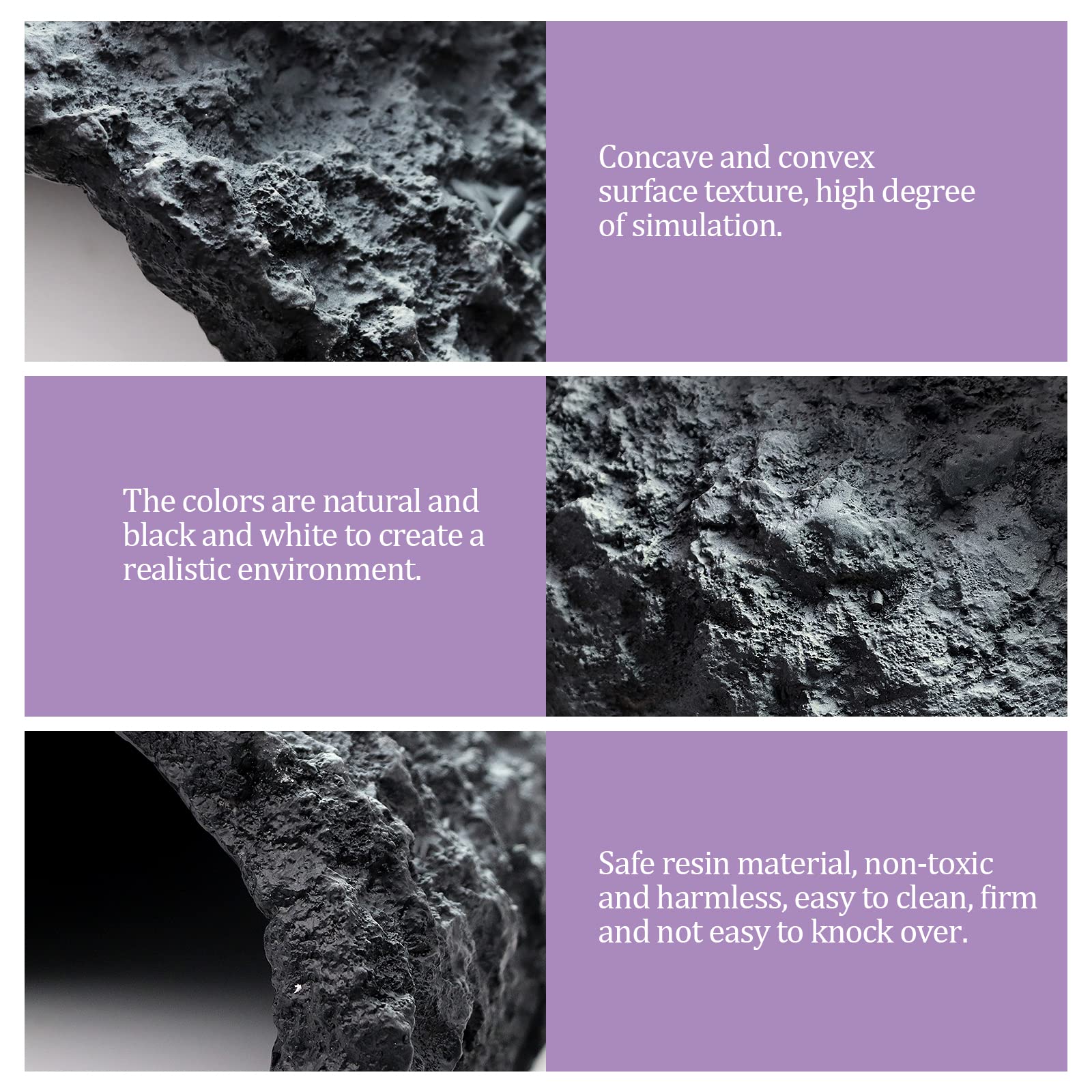 NOMAL Reptile Rock Hide Cave Large Reptile Habitat Turtle Hideouts Cave for Lizards Bearded Dragon Leopard Gecko Snake Amphibian