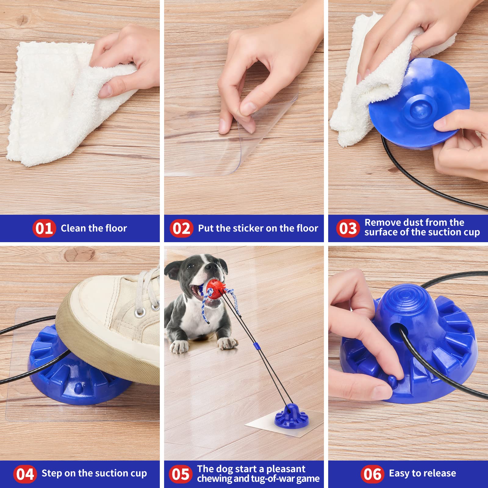 Ulefix Interactive Dog Toys - Aggressive Chewer Suction Cup Tug Of War, Indestructible Puzzle Toys & Treat Dispensing Ball For D