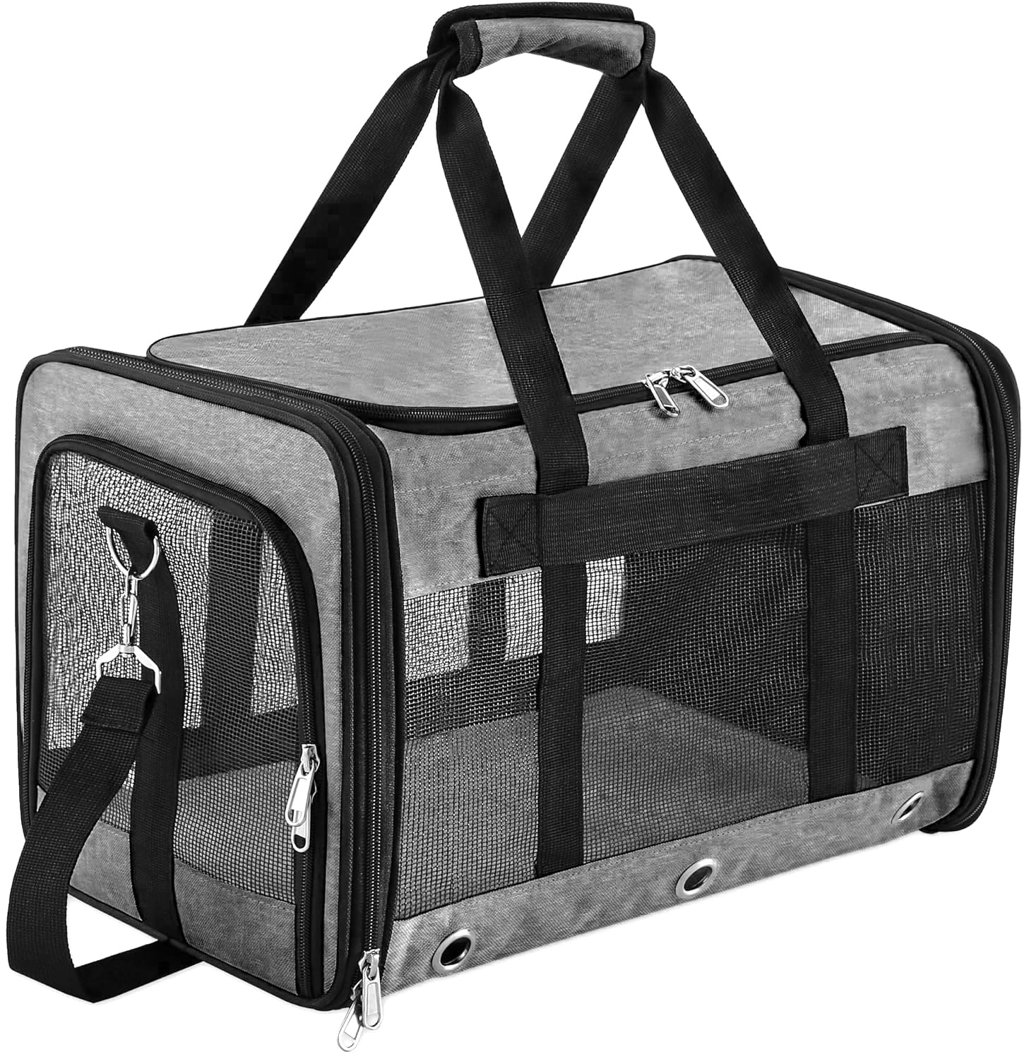 Soft Sided Cat/Dog Carrier,Collapsible Pets Travel Carriers for Pet/Puppy with Shoulder Strap & Removable Mat,Mesh Top Load Smal